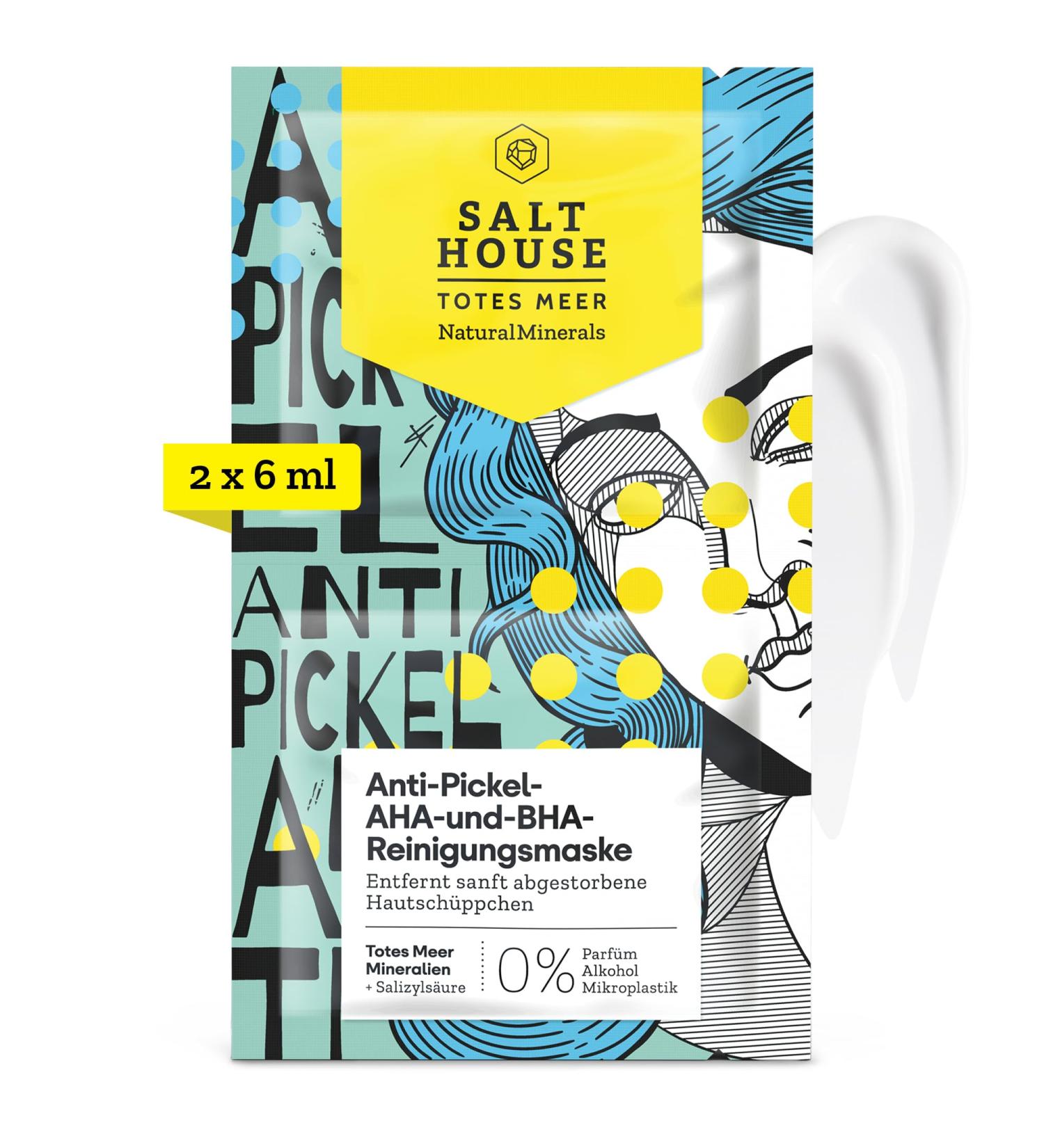  SALTHOUSE Natural Minerals Salthouse Natural Minerals AHA Pimple Cleansing Mask and Bra - Gently removes dead skin cells - for a radiant and smooth complexion 2 x 5ml - Buy Online on GoSupps.com