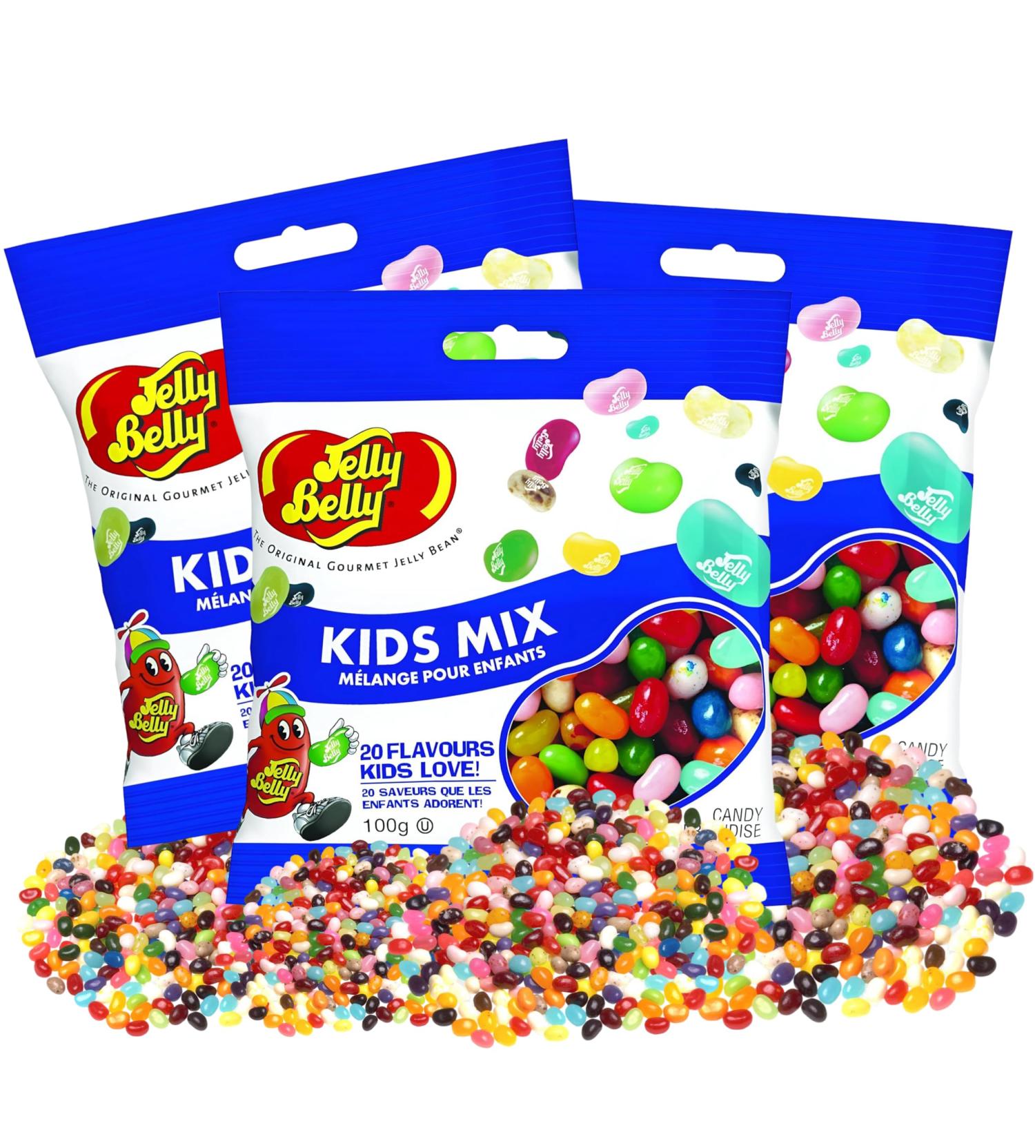 Jelly Belly 20 Flavored Kids Mix Gourmet Jelly Beans 3-Pack 100g - Christmas & Holidays Candy Vegan Candy Dairy Free Snacks Kosher Candy Gluten Free Bulk Candy Stocking Stuffers for Teens - Buy Online on GoSupps.com