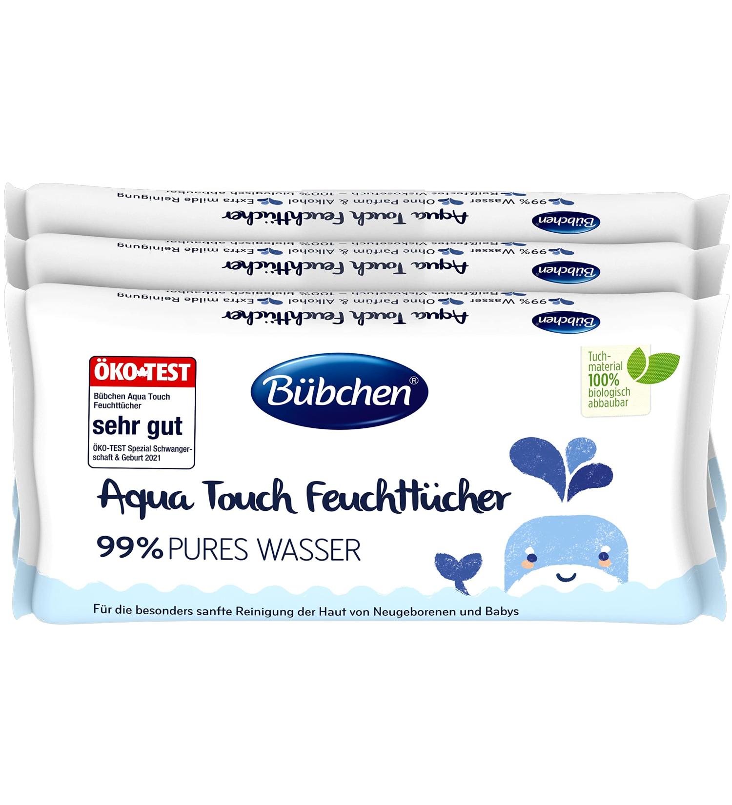 B bchen Aqua Touch Wet Wipes - 144 Sensitive Care Cloths (3 x 48) - 99% Pure Water for Newborns & Babies - Gentle & Safe International Shipping - Buy Online on GoSupps.com