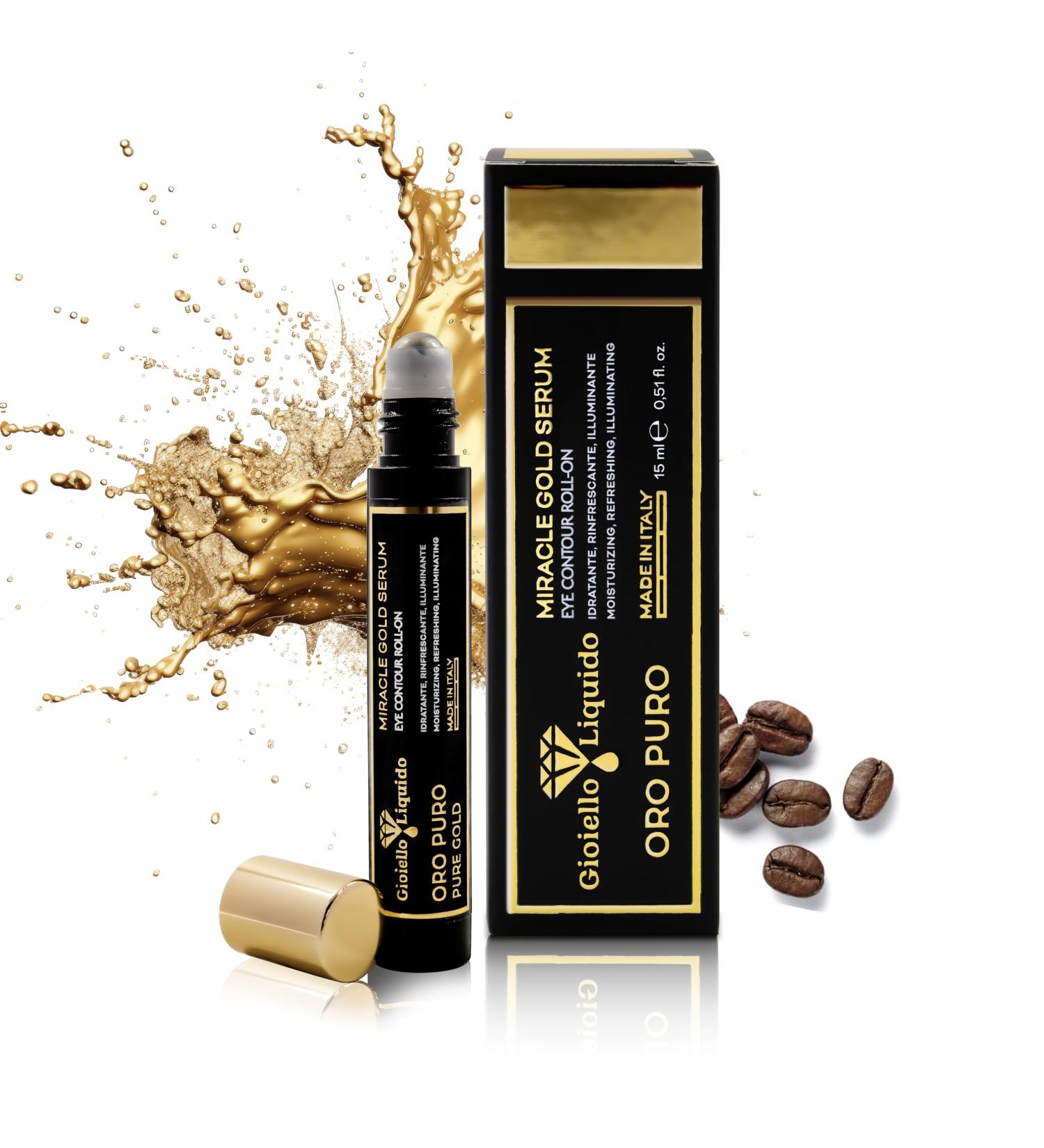 Roll-on Eye Serum Liftant with Caffeine and Colloidal Gold Against Wrinkles Bags and Swelling Fast Absorption Instant Effect 15 ml Gioiello Liquido - Buy Online on GoSupps.com