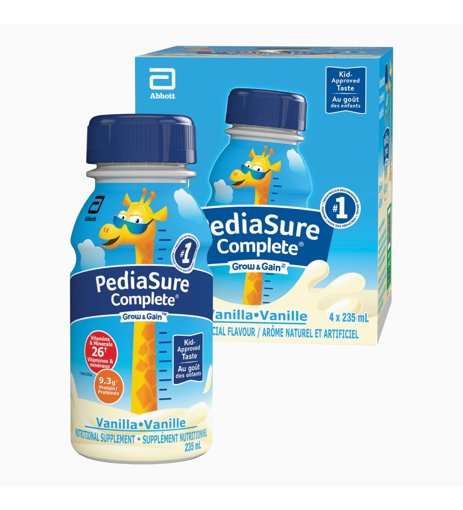 PediaSure Complete Nutritional Supplement Kids Nutritional Shake That Can Be Used As Breakfast Drink With Meal Vanilla 4 x 235-mL Bottles - Buy Online on GoSupps.com