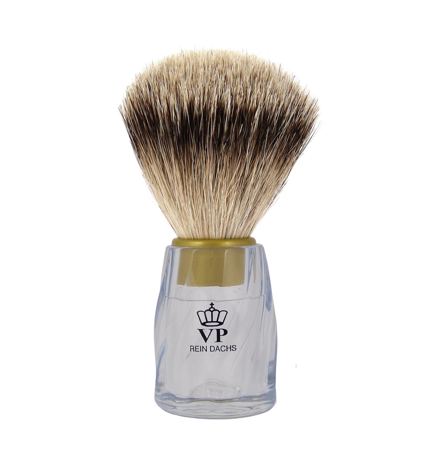 Shaving brush Royal VP - with real pure badger hair - crystal clear handle