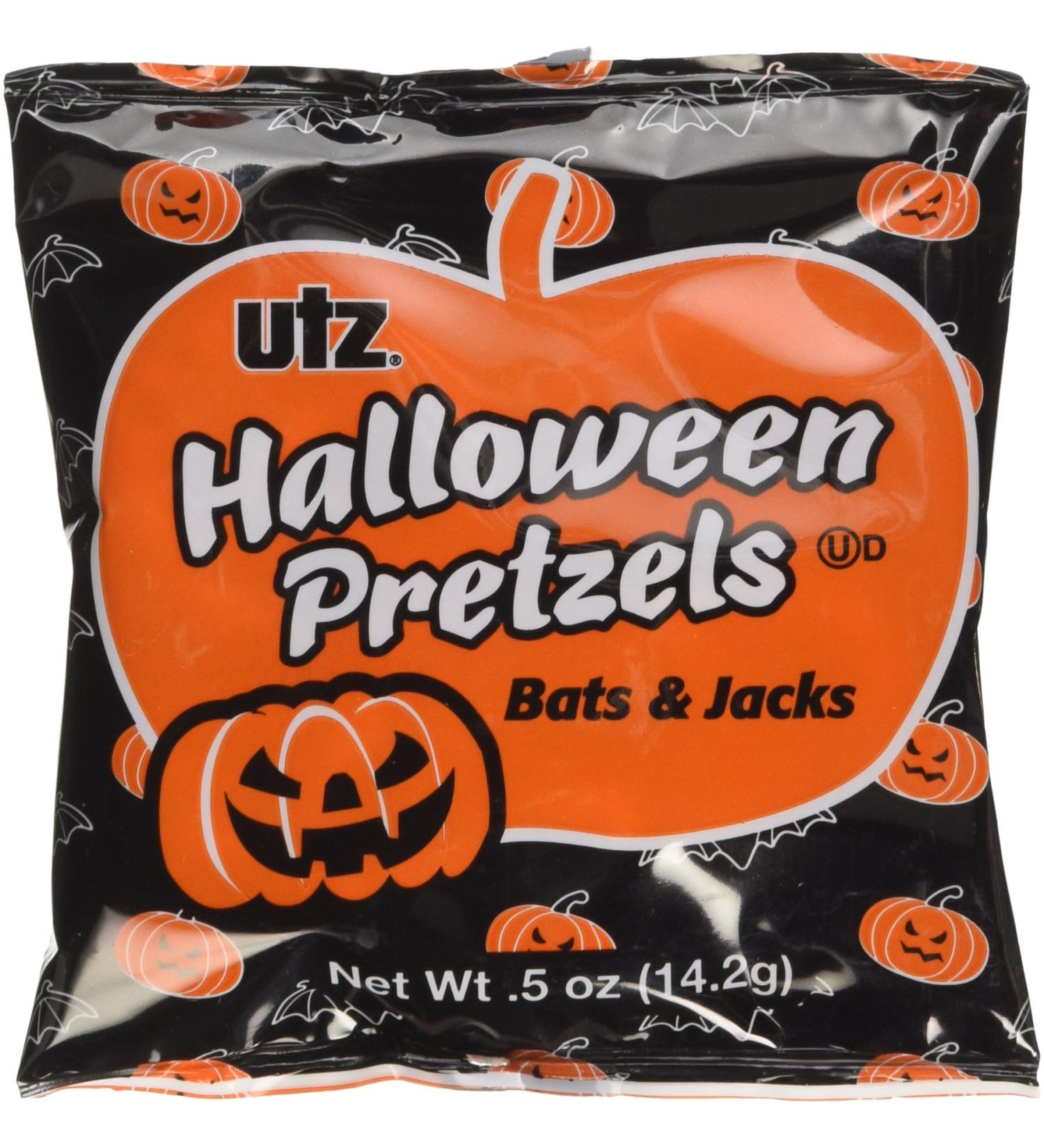 Utz Halloween Bat & Pumpkin Shaped Pretzel Treats - 20 oz (40 Bags) - Buy Online on GoSupps.com