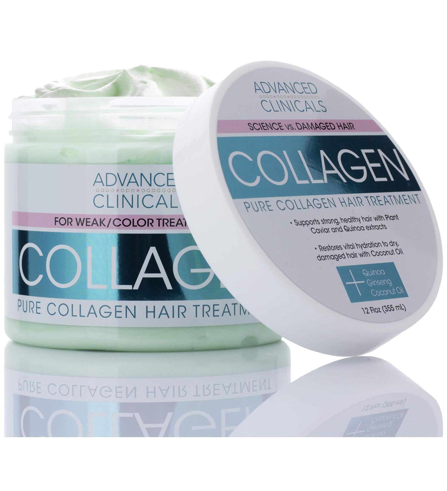 Advanced Clinicals Collagen Hair Mask Treatment - Fortifying Color-Treated Hair Repair - 12 Fl Oz - Buy Online on GoSupps.com