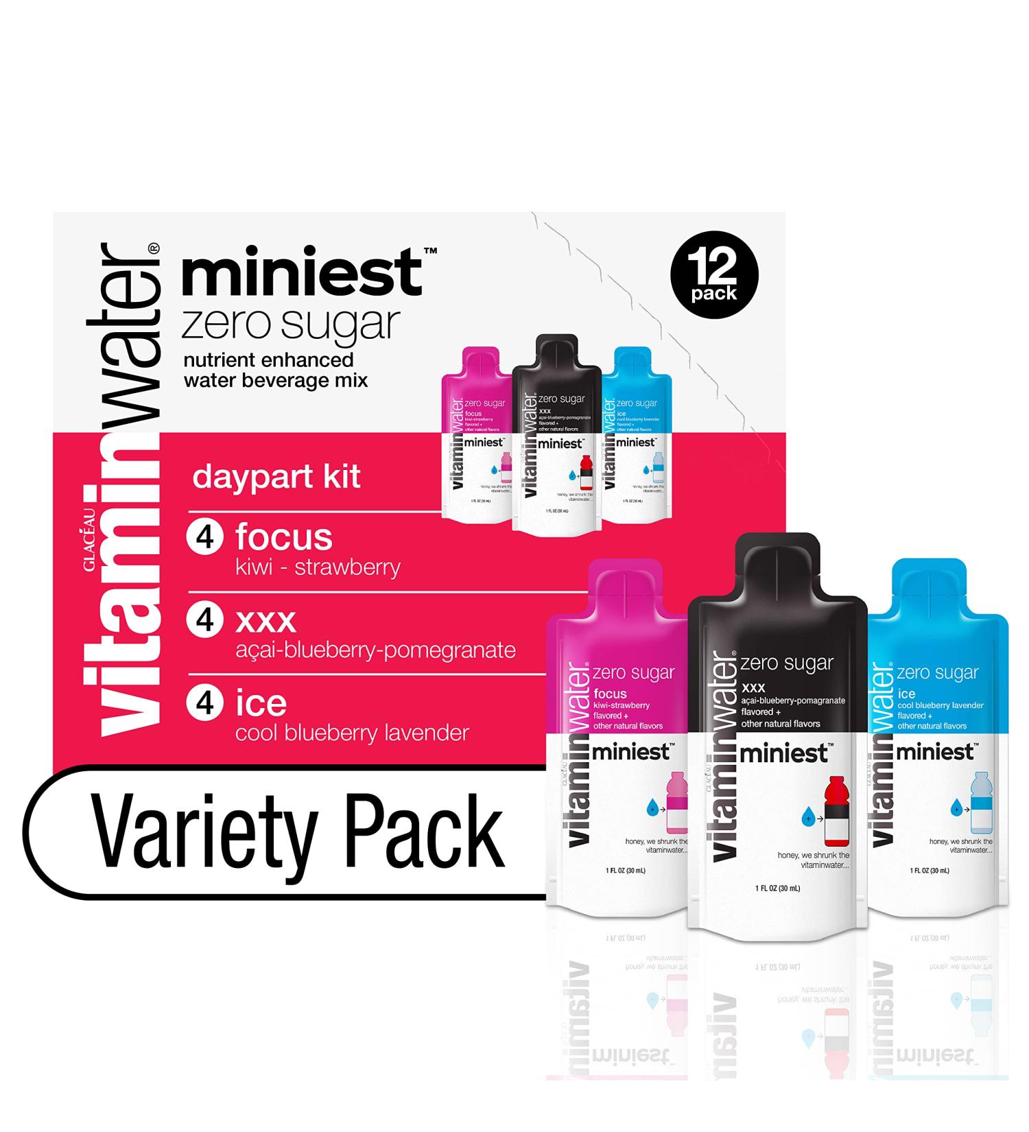 Vitaminwater Miniest Zero Sugar Daypart Kit - Nutrient Enhanced Water Beverage Mix - Buy Online on GoSupps.com