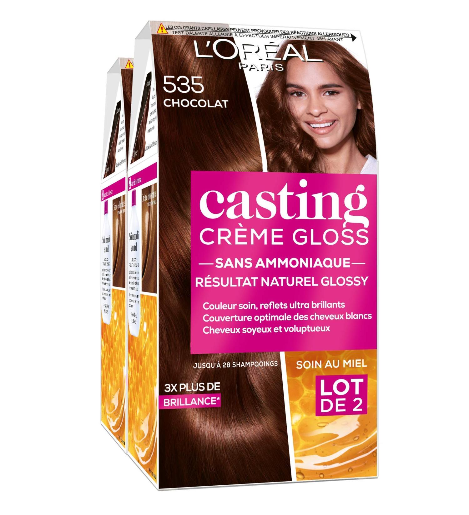 L Or al Paris Casting Cr me Gloss Coloration 535 Chocolate 160 ml - Pack of 2 - Buy Online on GoSupps.com