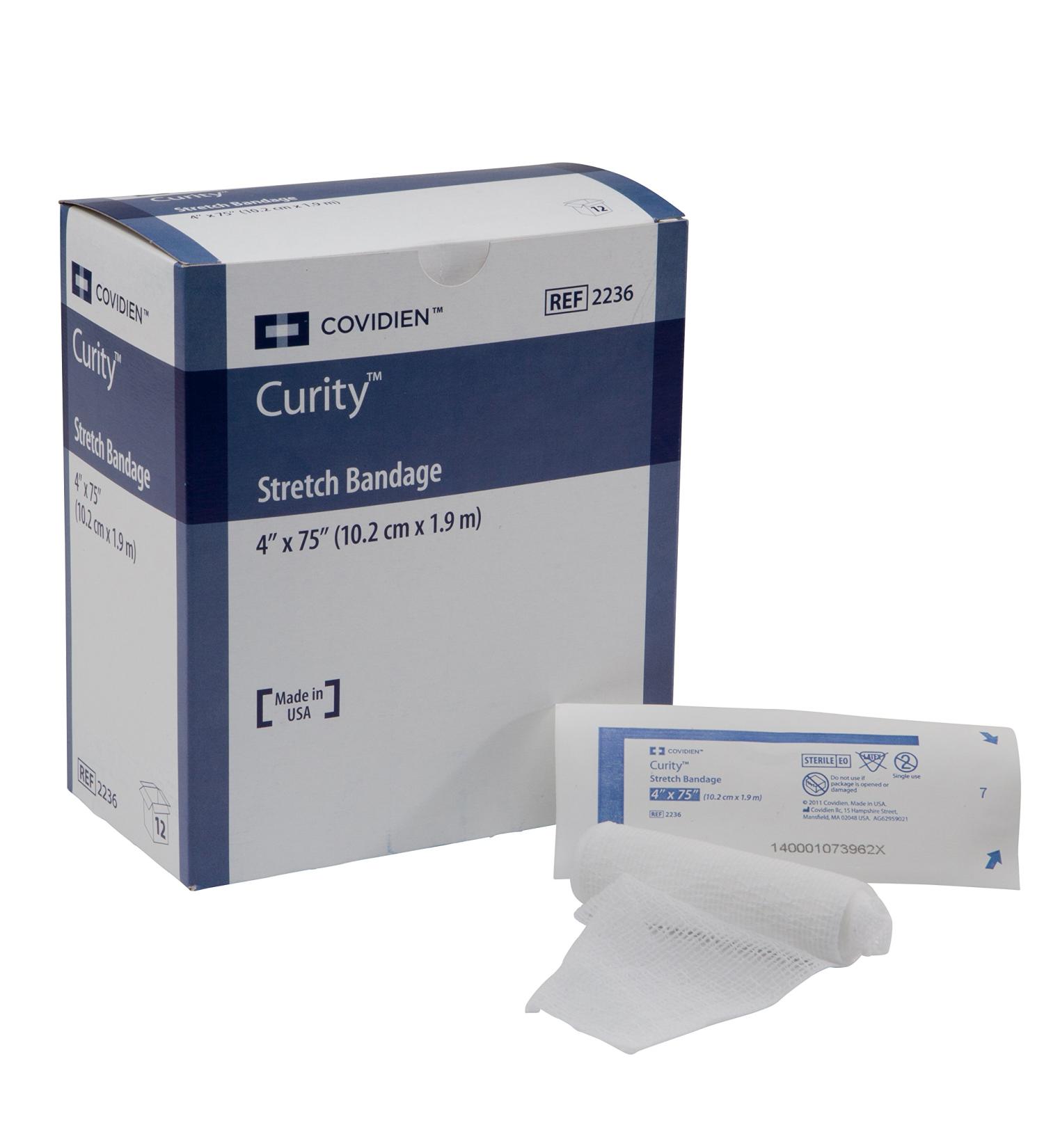 Covidien 2236 Curity Stretch Bandage Sterile in Soft Pouch 4 x 4.1 yd 75 Relaxed (Pack of 12)
