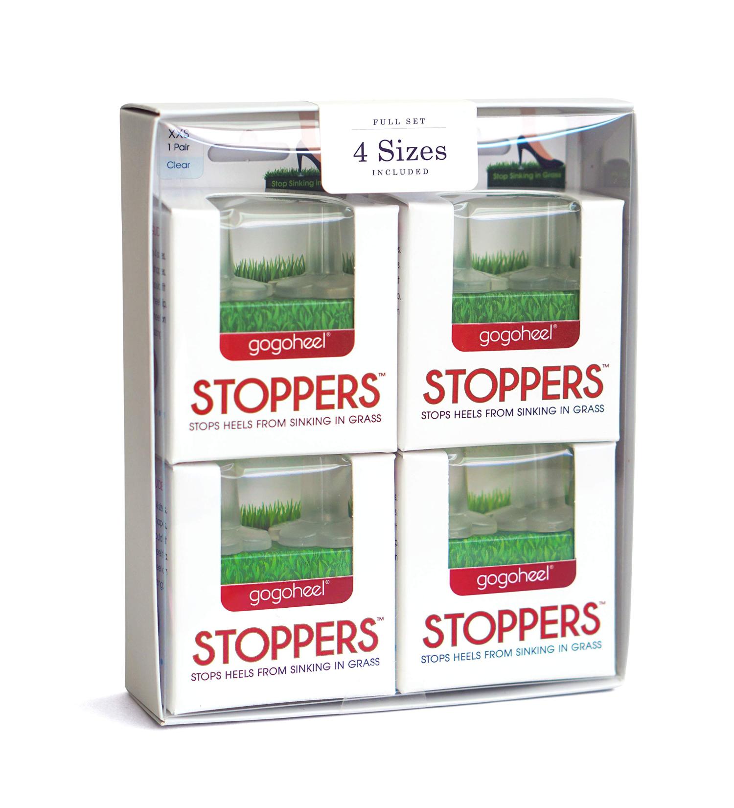 GoGoHeel STOPPERS Heel Protectors - Prevent Grass Sinking | 4 Size Set | Clear - Ideal for Outdoor Events - Buy Online on GoSupps.com