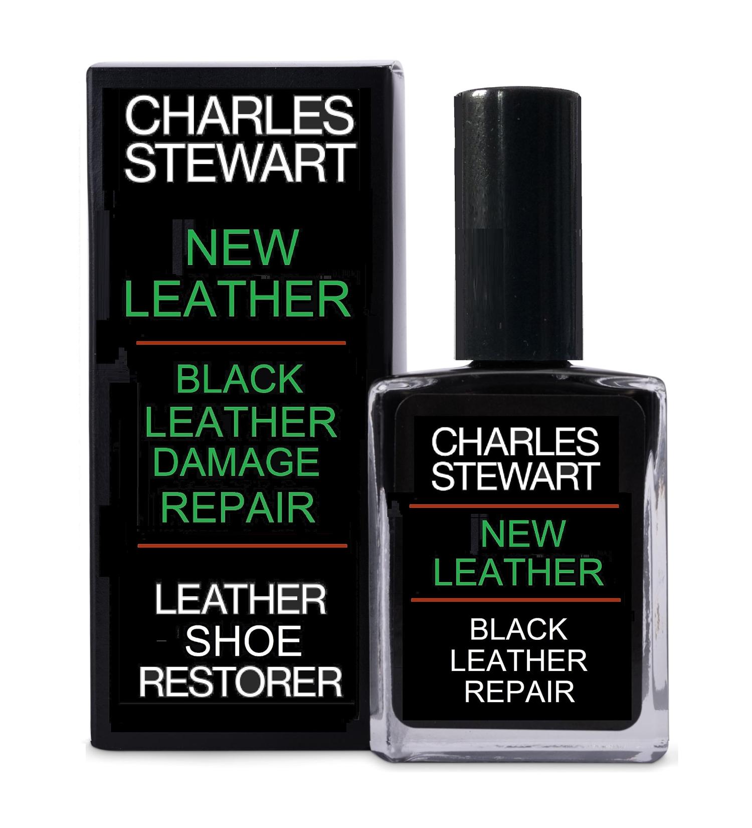 Charles Stewart New Leather. Repair for damaged black leather - shoes boots bags seats and more. Up to 25 uses per bottle. - Buy Online on GoSupps.com