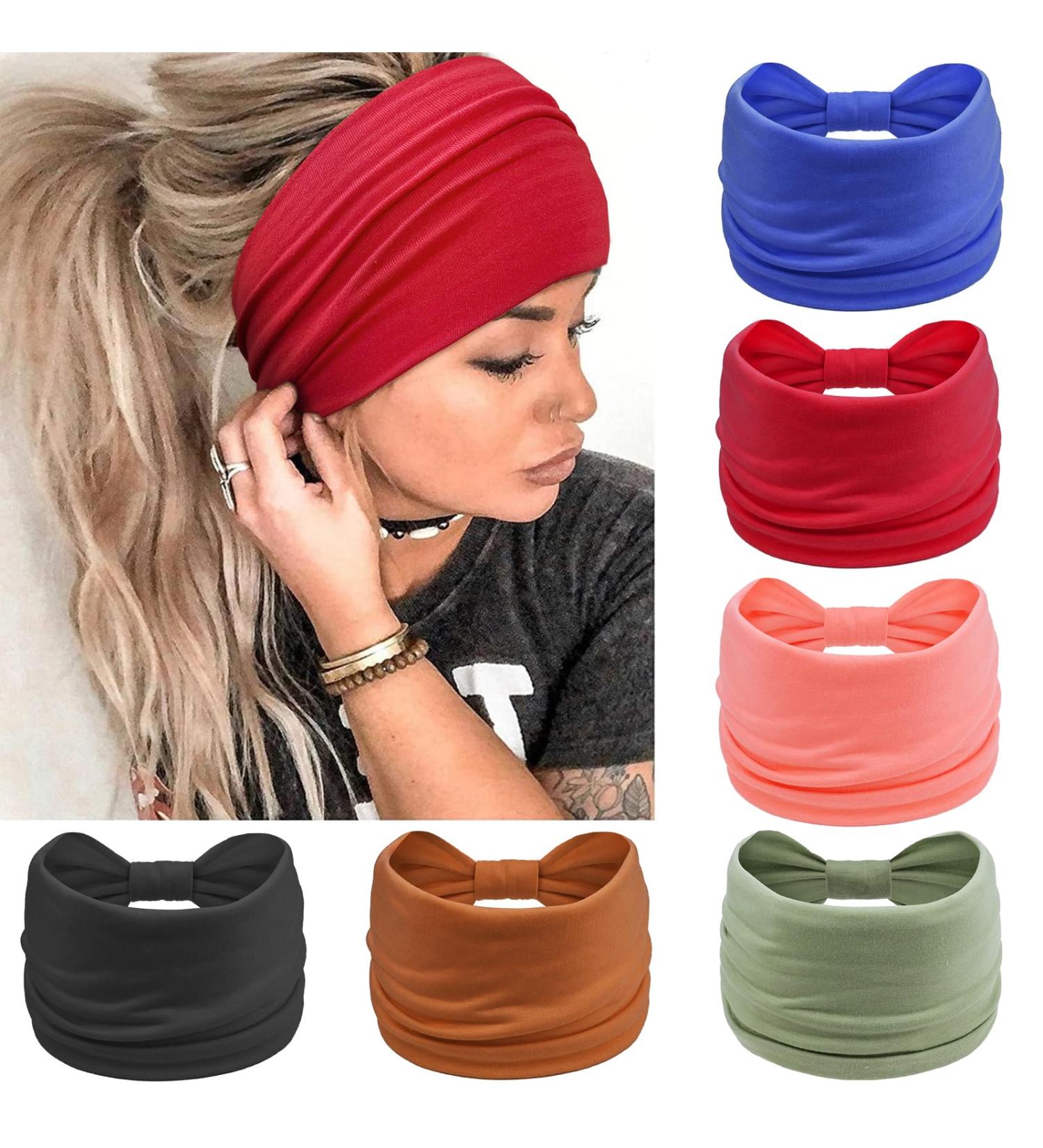 Propog Women's Hair Bands - 6 Piece Elastic Headband Set for Summer Yoga & Everyday Wear - Stylish Solid Colors - Buy Online on GoSupps.com