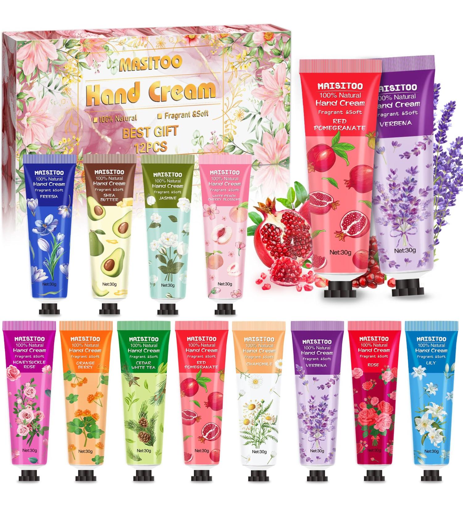 ZHHGOO 12 x Mini Hand Cream Set Hand Cream Set Moisturizing Repair Hand Cream Gift Idea Hand Cream Travel Size Hand Cream for Christmas Valentine's Day Beauty and Fragrance - Buy Online on GoSupps.com