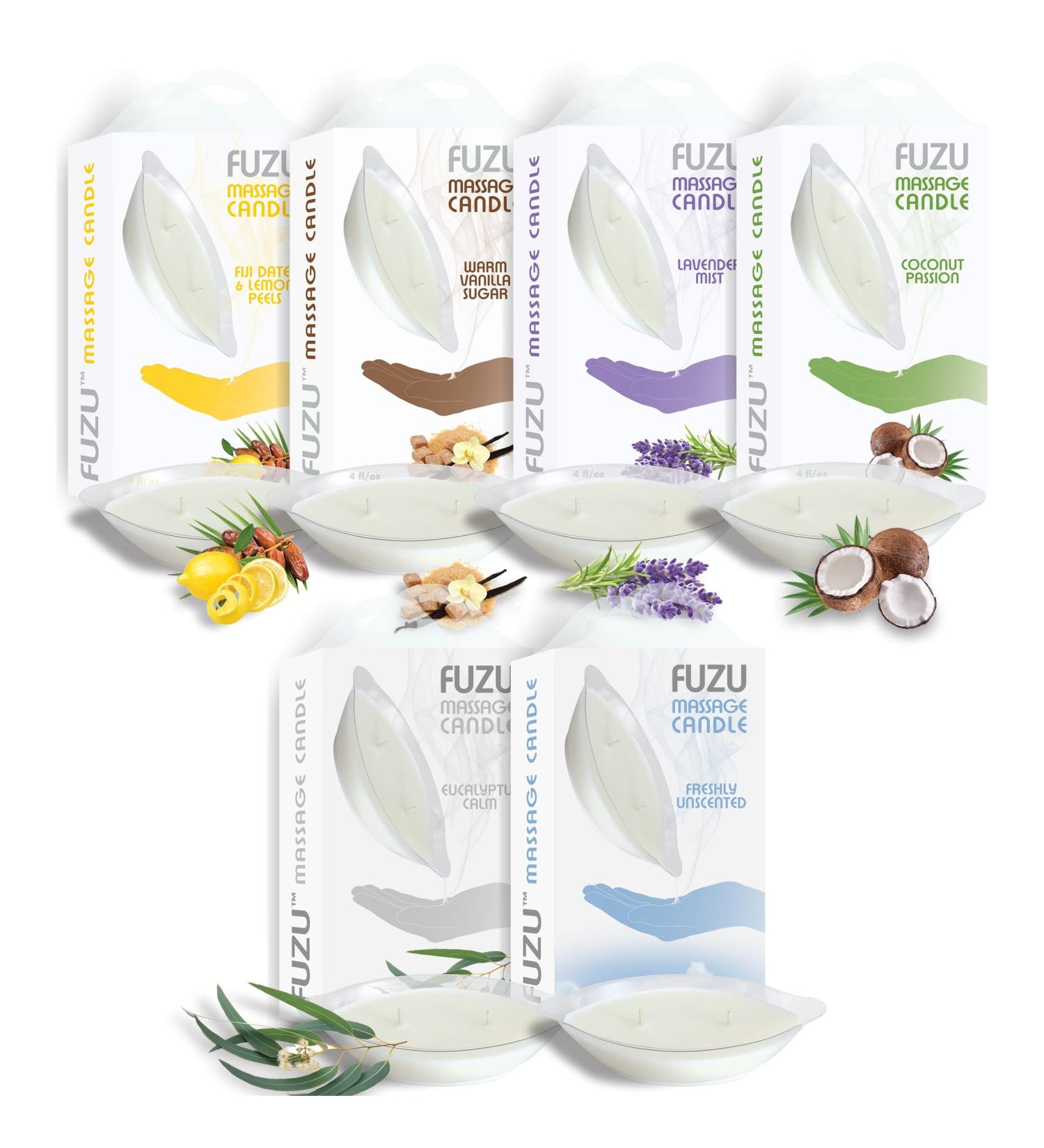 Eco-Friendly Fuzu Massage Cherry Oil & Skin Moisturizer - All-Natural 6 Fragrances 759ml (6 x 118ml) - 3-Pack - International Shipping Available - Buy Online on GoSupps.com