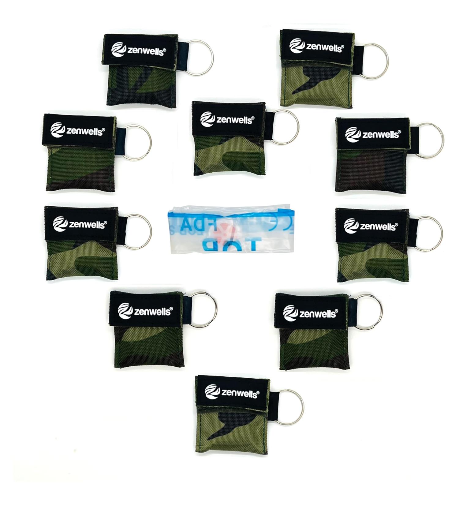 10 Pack Beating Mask Key Rings (Camouflage) - CPR Face Shield & First Aid Ventilation Masks for Adults & Kids - Essential Emergency Protection - Buy Online on GoSupps.com