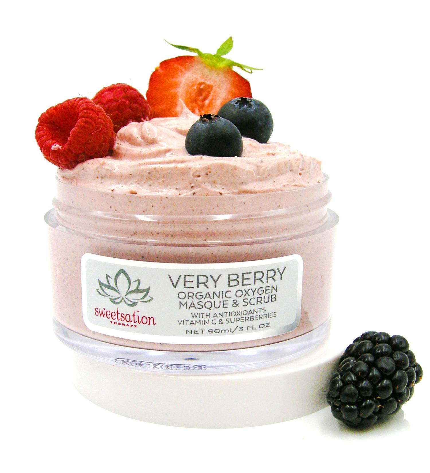Very Berry Oxygen Exfoliating Mask & Scrub | Sweetsation Therapy | Hydrating Rejuvenating & Purifying with Vitamin C & Superberries - International Shipping - Buy Online on GoSupps.com