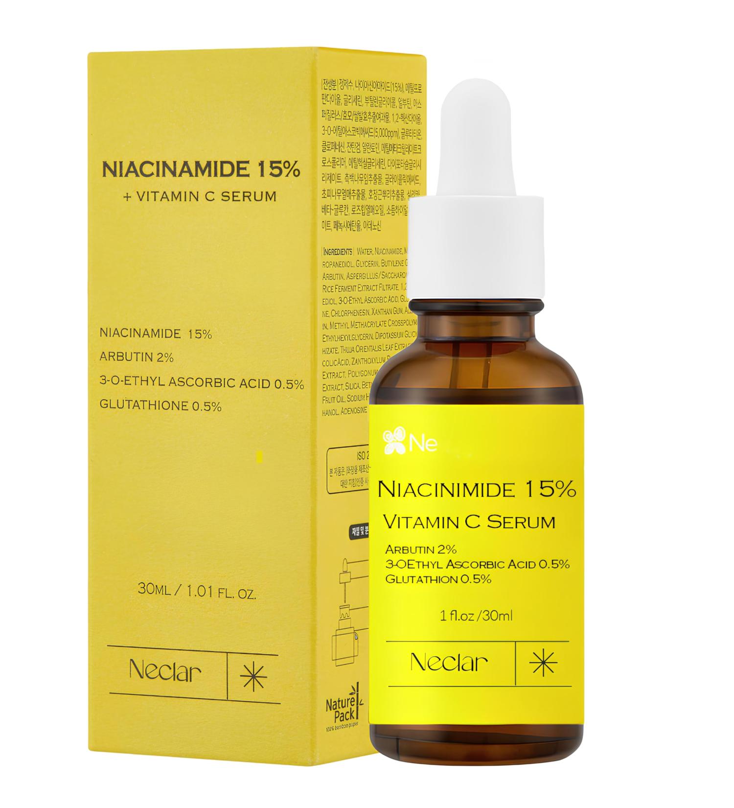 Niacinamide Serum for Face - 15% Niacinamide with Vitamin C Glutathione - Korean Dark Spot Serum for Uneven Tone Enlarged Pore Dullness Ance-Prone Sensitive Skin - Fragrance-Free Daily Use - Buy Online on GoSupps.com