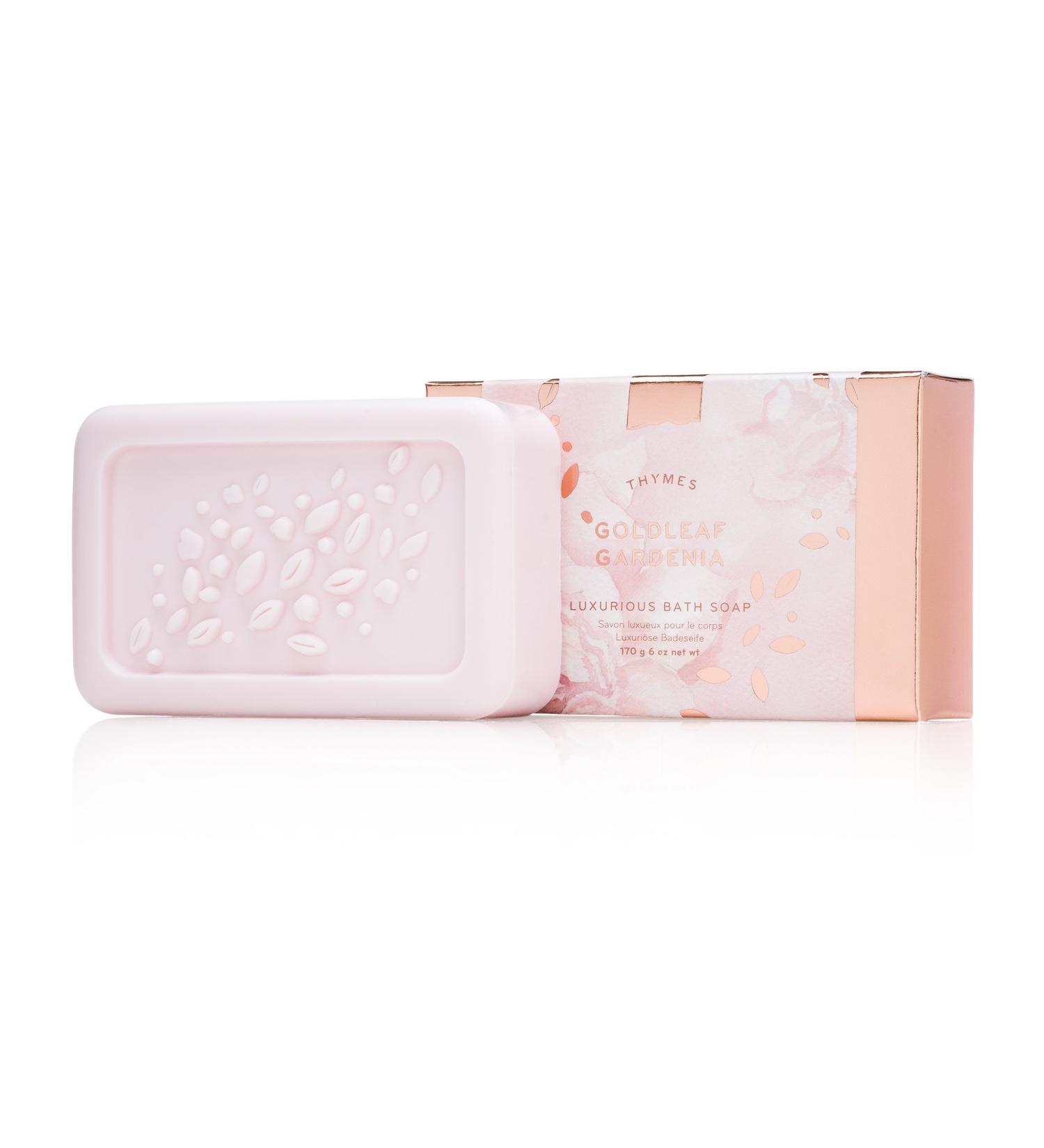 Thymes Goldleaf Gardenia Luxurious Bath Soap - 6 oz Bar - Light Floral Scent - Buy Online on GoSupps.com