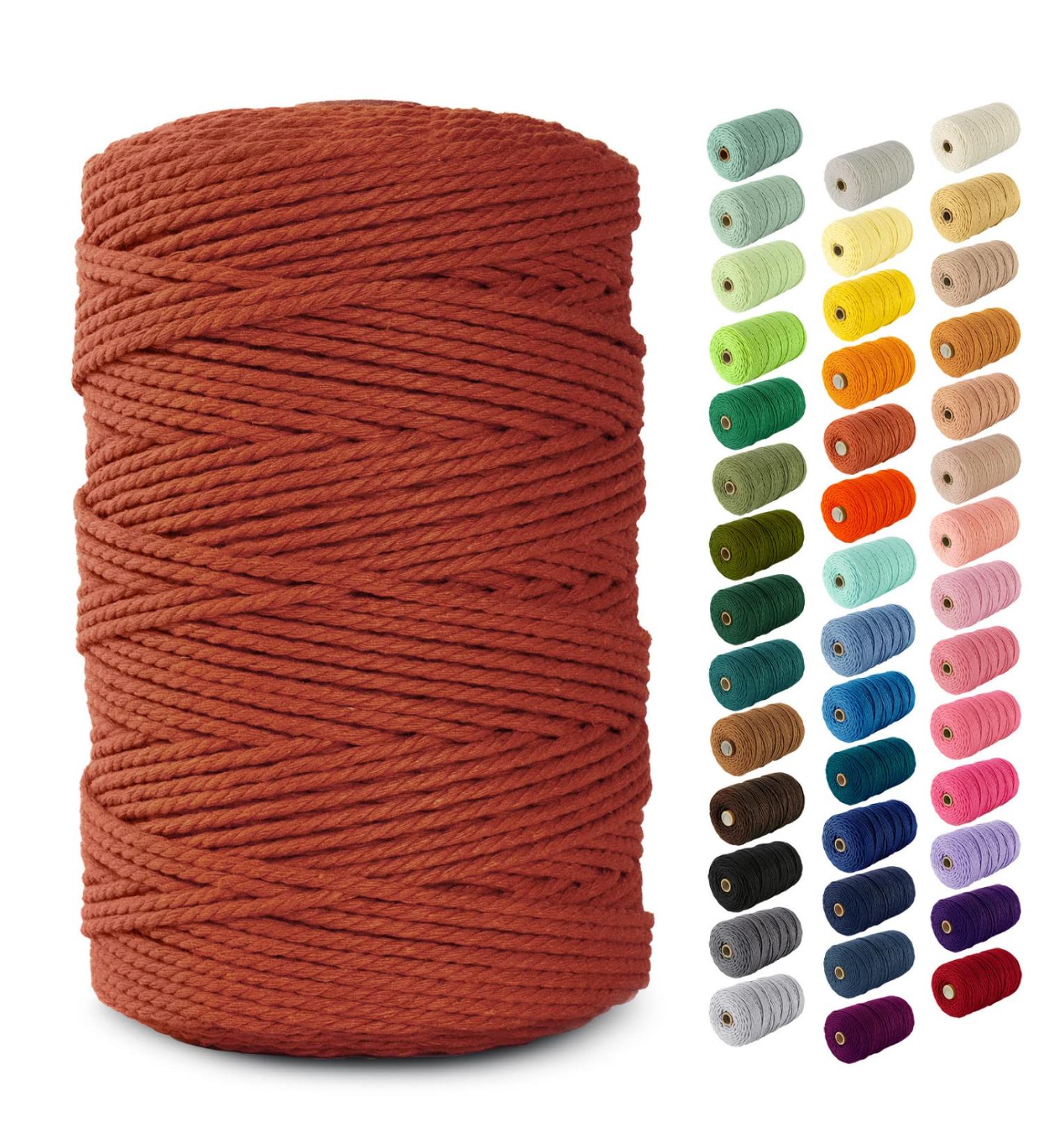 Nook Theory 3mm Macrame Cord 220 Yards - 4mm 5mm Soft Macrame Rope Perfect for Knots - Macrame Supplies for Wall Hangers & Boho Decorations - Cotton Rope - Macrame String (Burnt Orange  3mm) 3.6. Burnt Orange 3mm*220yard... - Buy Online on GoSupps.com