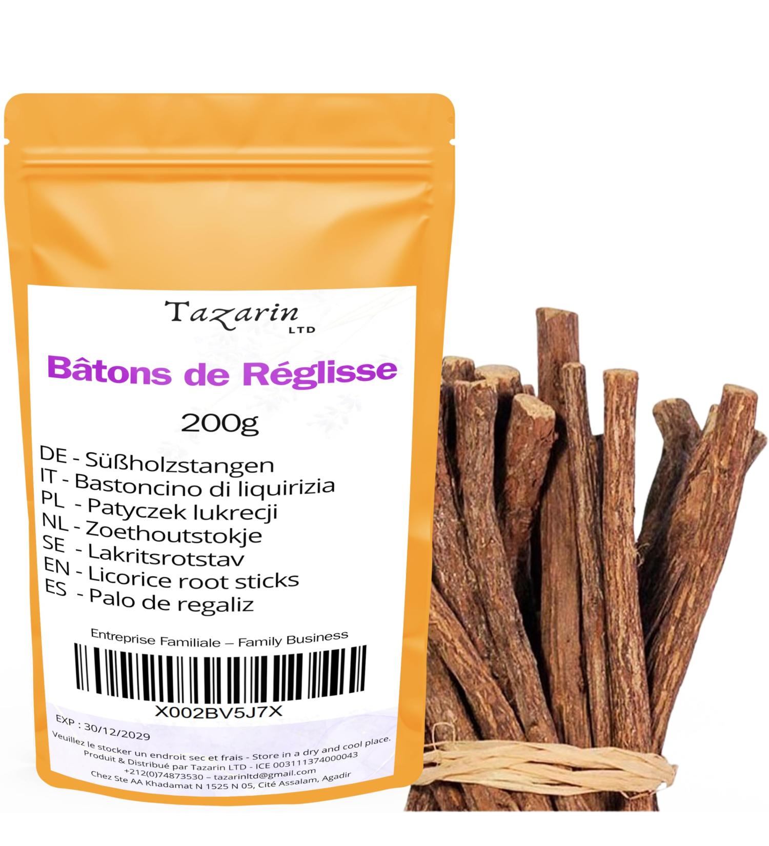 200g B ton de r glisse - Glycyrrhiza glabra - Reglisse Baton | b ton de reglisse bois macher - Ar me & Go t Intense - 100% Naturel Pur et Sans Additifs - TazarinLtd - Buy Online on GoSupps.com