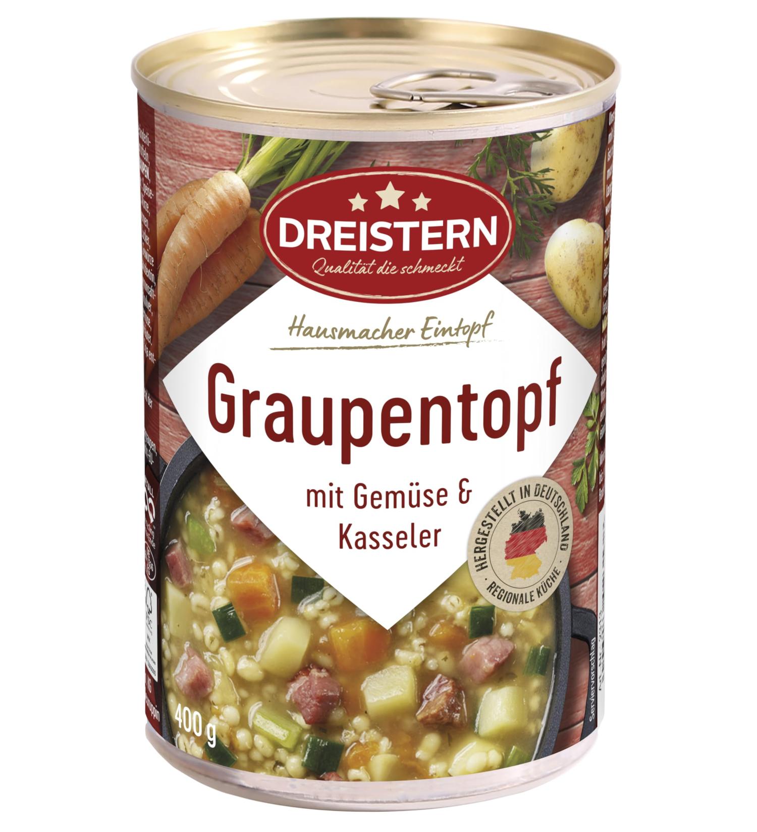 Three Star Graupenpop with Garden Vegetables 400g | Delicious Recyclable Stew | Extra 400g Grain Pot | International Shipping Available - Buy Online on GoSupps.com