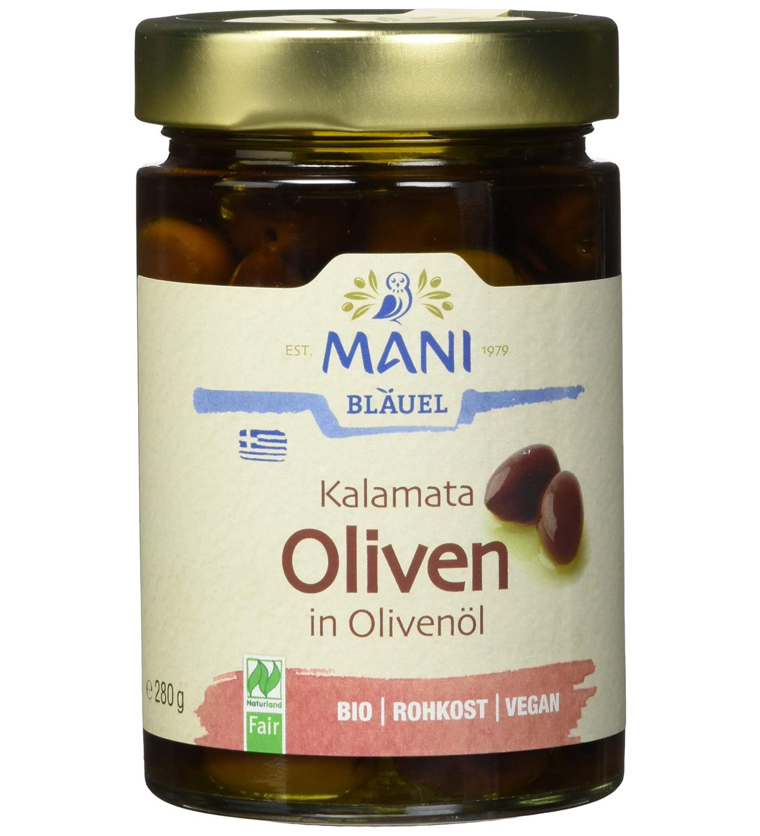 Buy MANI Kalamata Olives in Olive Oil - Organic Pack of 2 (2 x 280g) | Premium Quality International Shipping - Buy Online on GoSupps.com