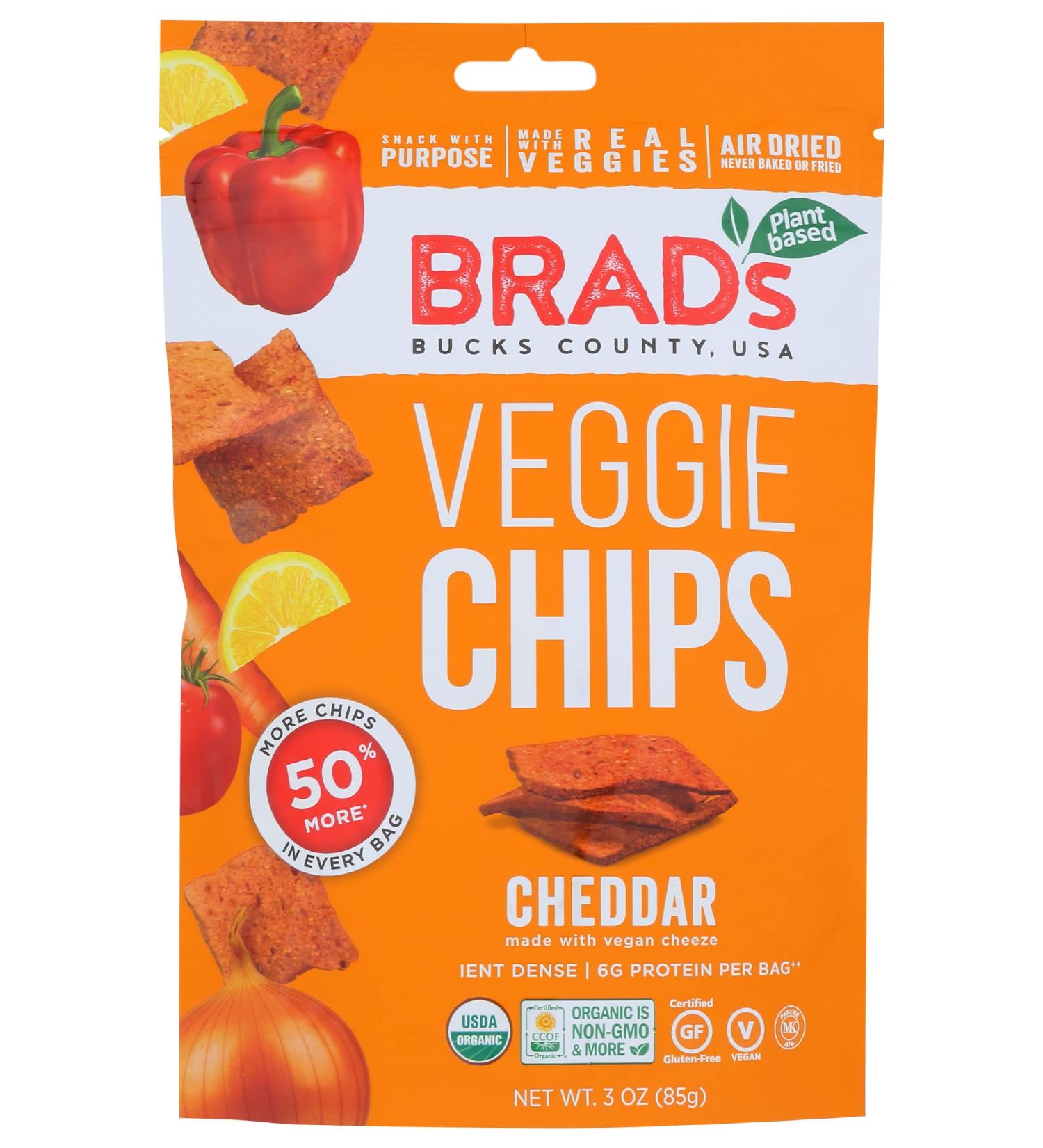 Famous Brads 3oz Cheddar Flavor Raw Chips - Vegan, Gluten Free Sweet Potato Snack - Buy Online on GoSupps.com