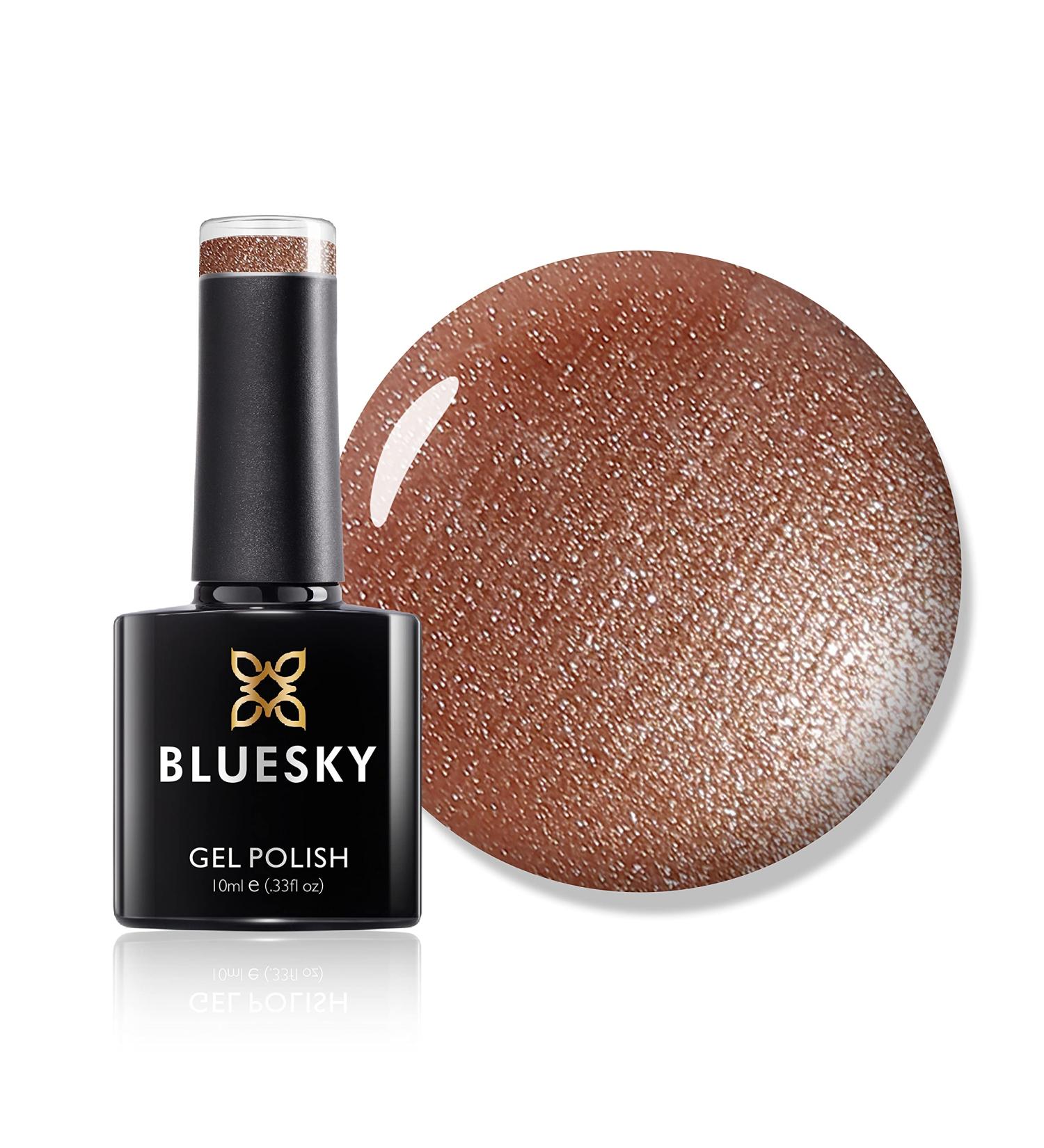 Bluesky Gel Nail Polish Spice Sparkle 80542 Bright Glitter Orange Peach Long Lasting Chip Resistant 10 ml (Requires Curing Under UV LED Lamp) - Buy Online on GoSupps.com