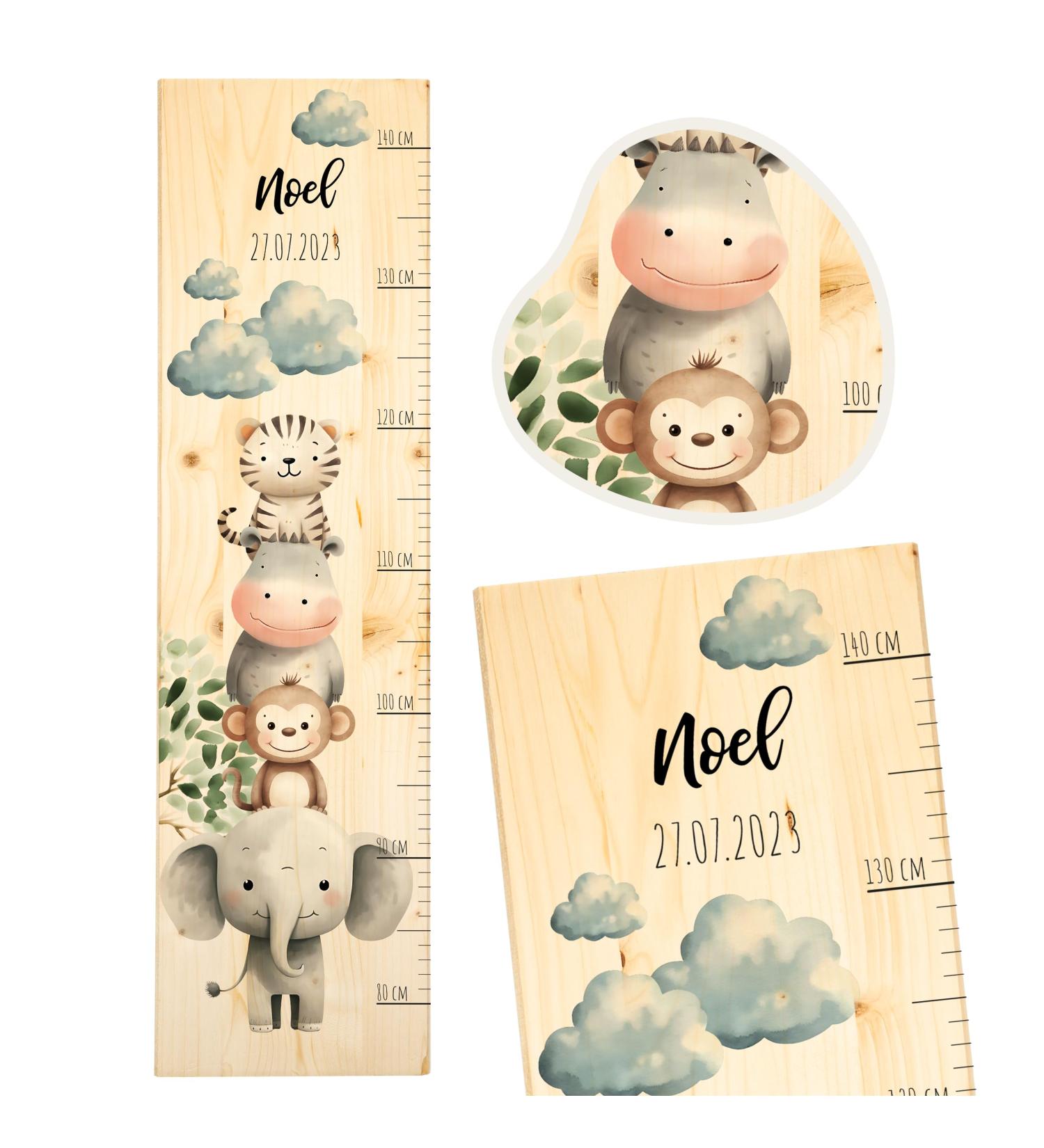 Personalized Children's Yardstick 80-140 cm - Animal Decoration for Kids' Room | Perfect Birth Gift in Africa - Buy Online on GoSupps.com