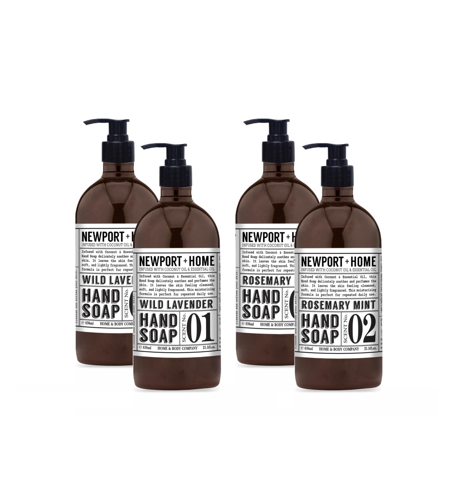 Newport Home Hand Soap, Wild Lavender and Rosemary Mint, 21.5 fl oz, Set of 4, Home and Body Co - Buy Online on GoSupps.com