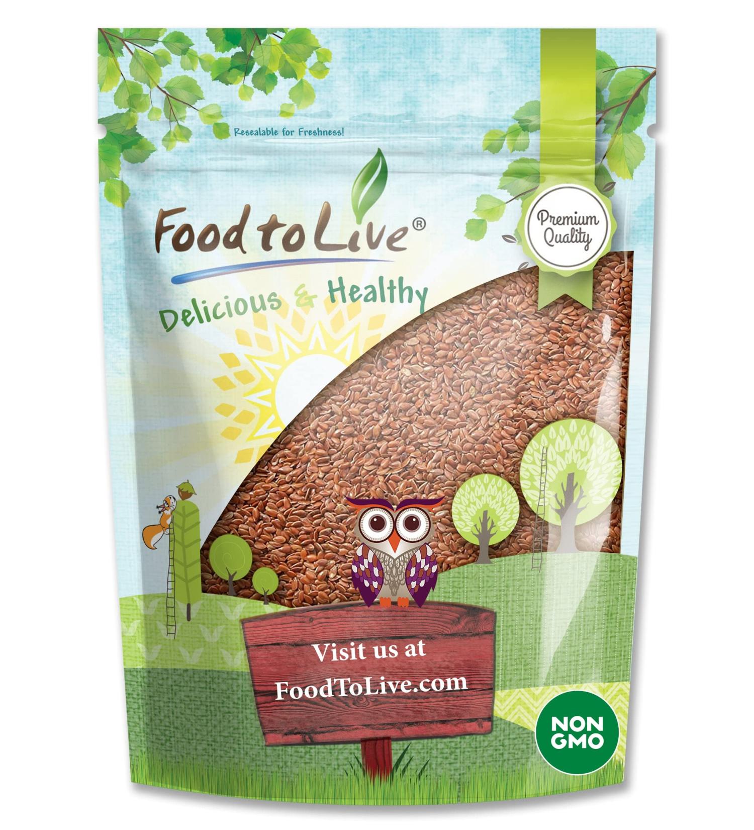Non-GMO Brown Flax Seeds 1lb - Raw Whole Flaxseed, High Fiber, Omega-3 Fats - Ideal for Salads, Baking, Smoothies - Kosher, Vegan, Bulk - Buy Online on GoSupps.com