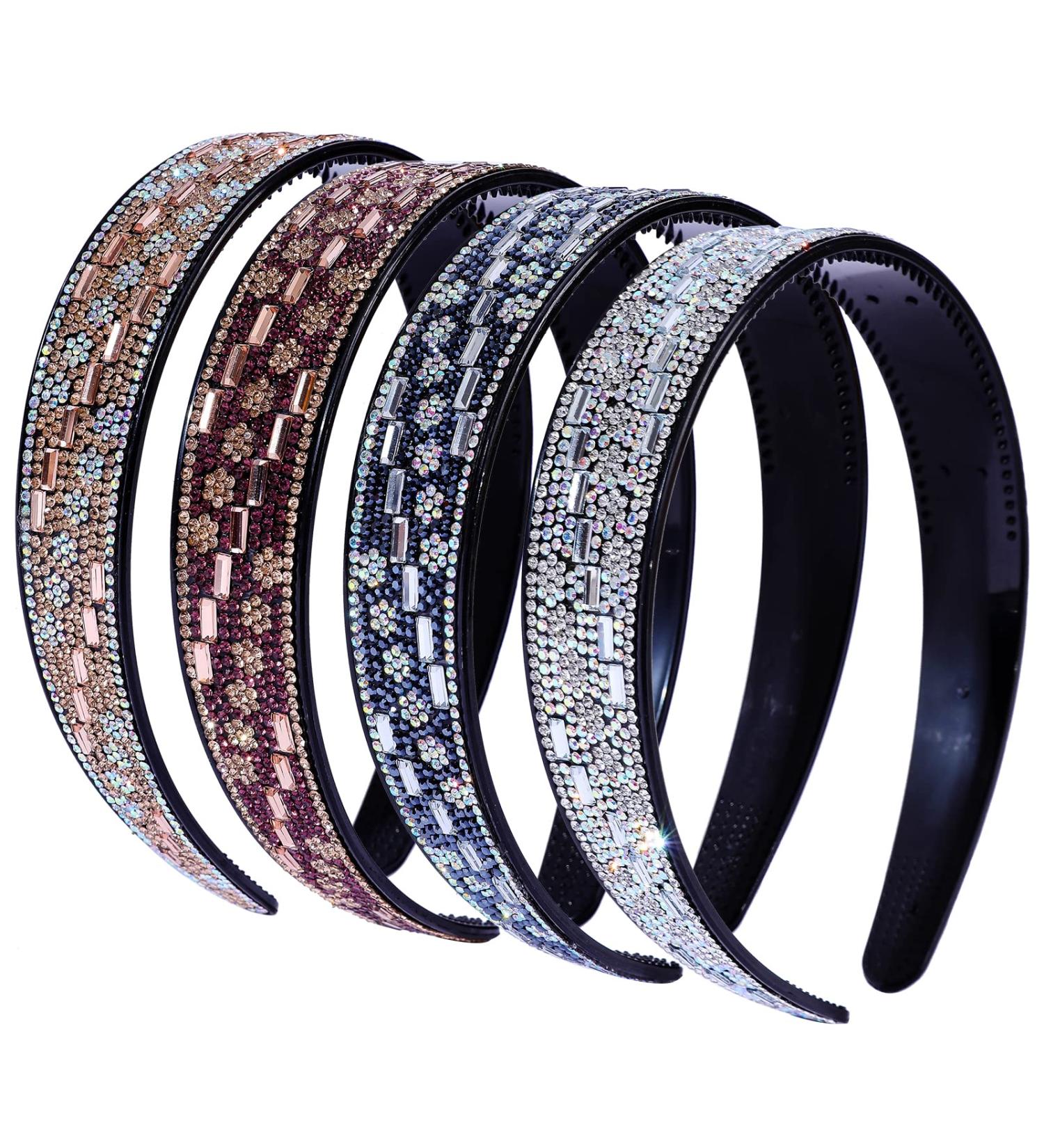Cutewing 4PCS Rhinestone Headbands for Women - Crystal Bling Hair Accessories - Buy Online on GoSupps.com