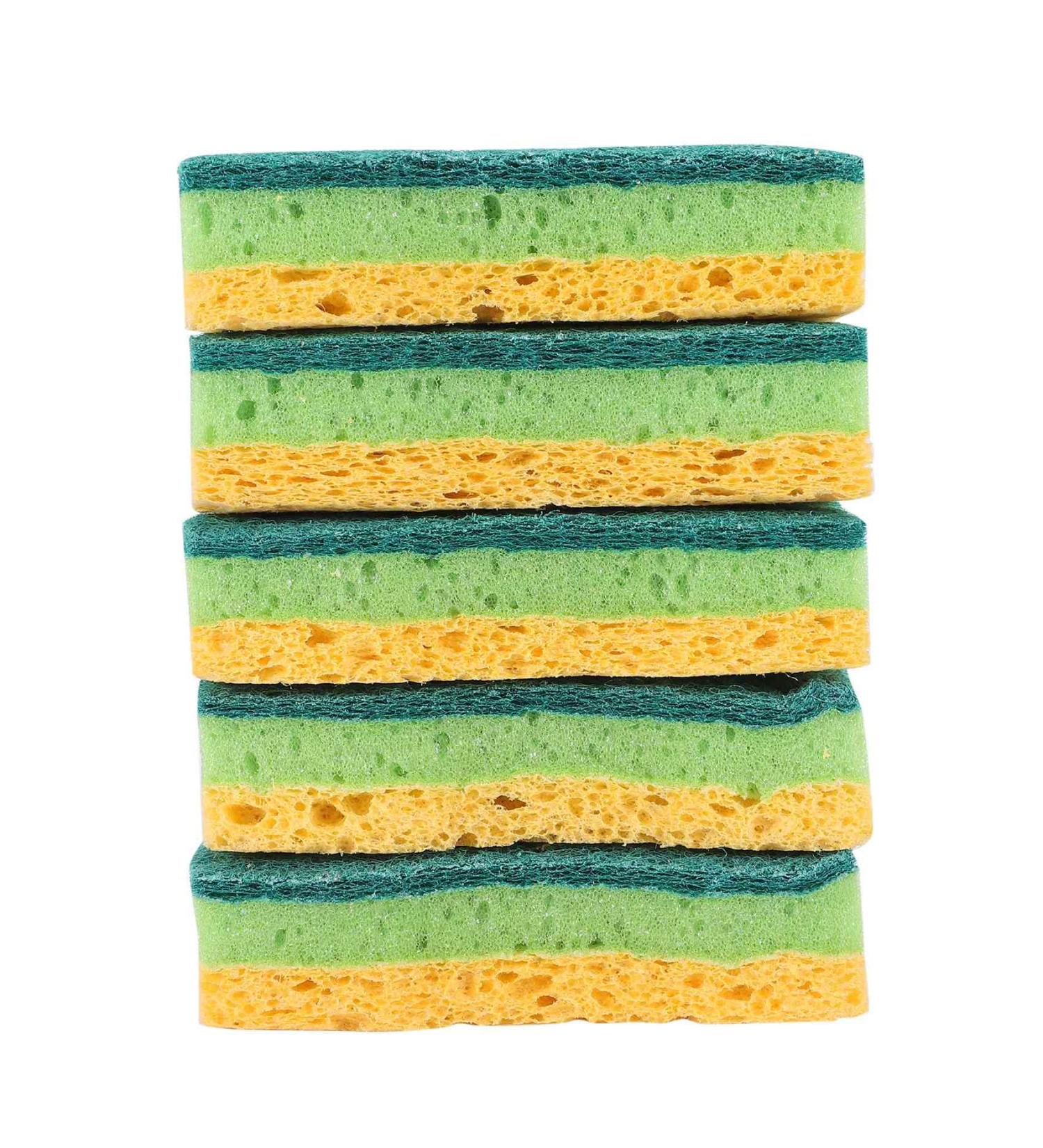 qazaa Non-Scratch Cellulose Household Kitchen Sponges Dishes Sponge 5 Packages Multi-Use Dish Scrubber Sponge for Household - Buy Online on GoSupps.com