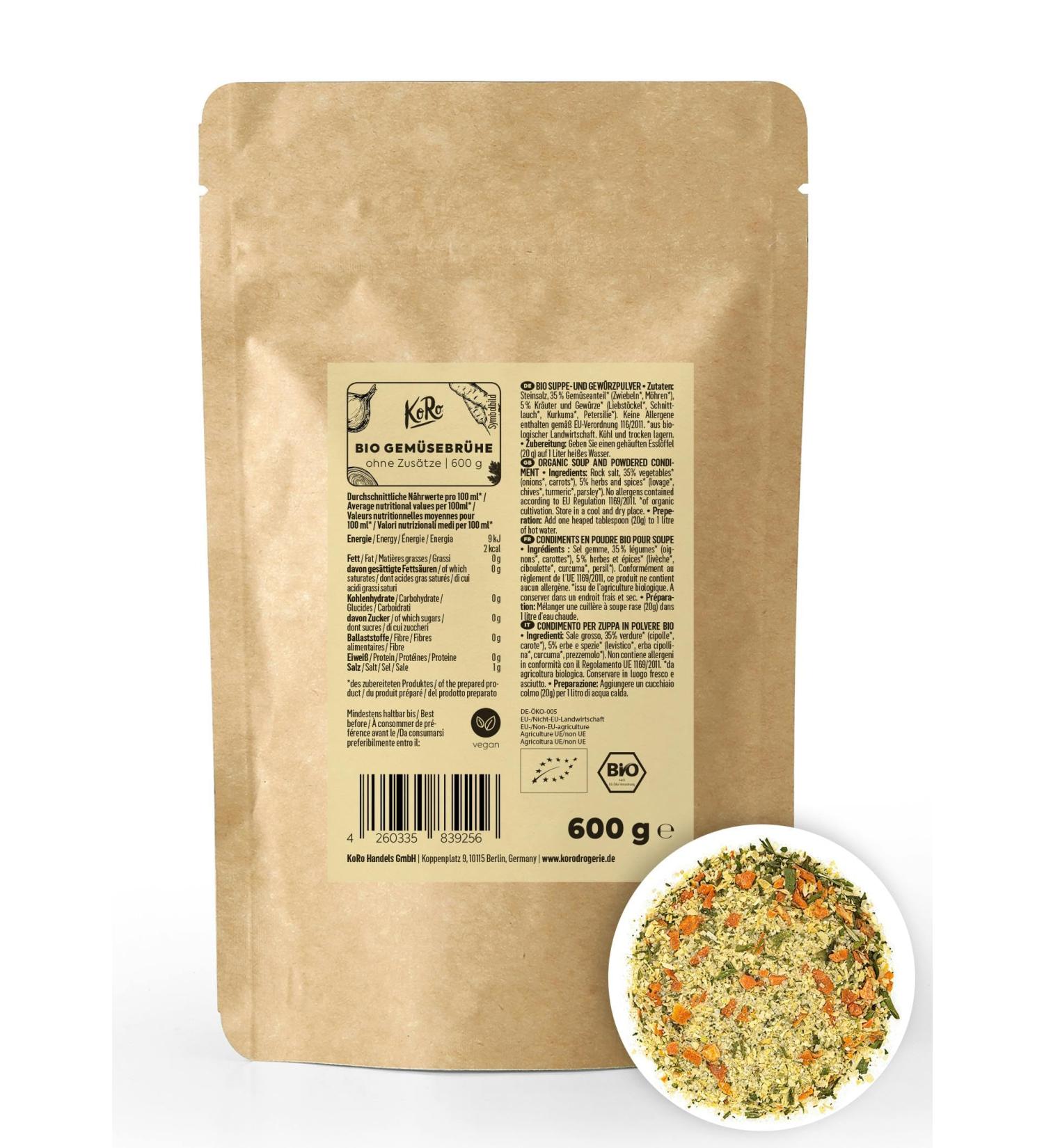 Buy KoRo Organic Vegetable Broth 600g | Vegan Plant-Based & Additive-Free - International Shipping - Buy Online on GoSupps.com