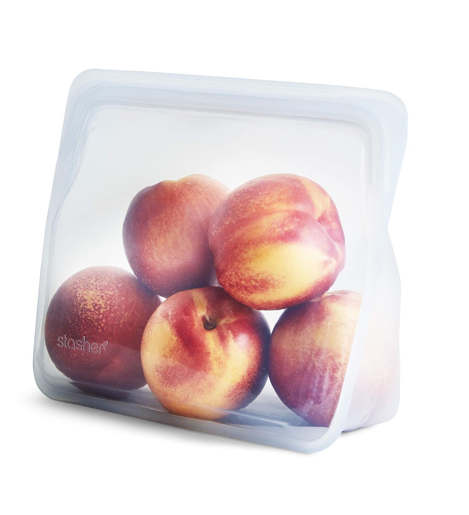 Stasher Reusable Silicone Food Bag - 56 fl. oz. Stand Up Clear Storage Solution - Buy Online on GoSupps.com