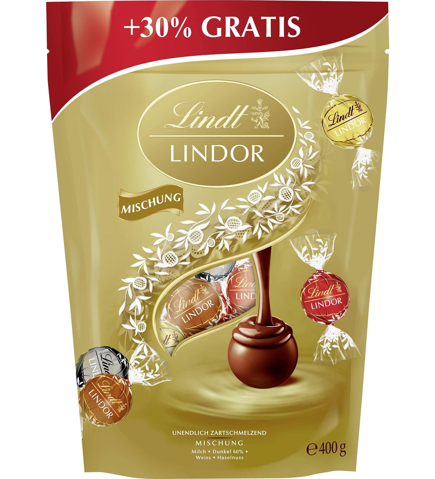 Buy Lindt Lindor Balls Mix 399g | 30 Gourmet Chocolate Balls | Milk White & Dark Chocolate Pralines | Perfect Gift for Chocolate Lovers - Buy Online on GoSupps.com