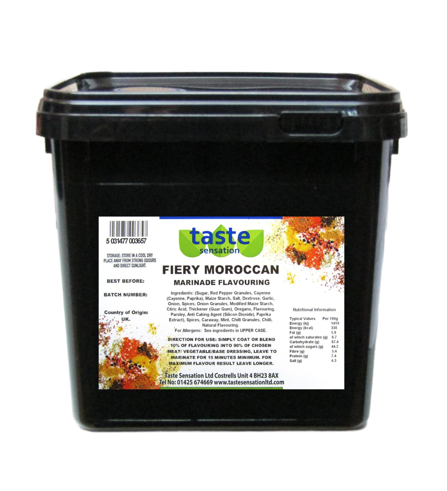 Fiery Moroccan Marinade Flavouring - 2.5kg Tub - Buy Online on GoSupps.com