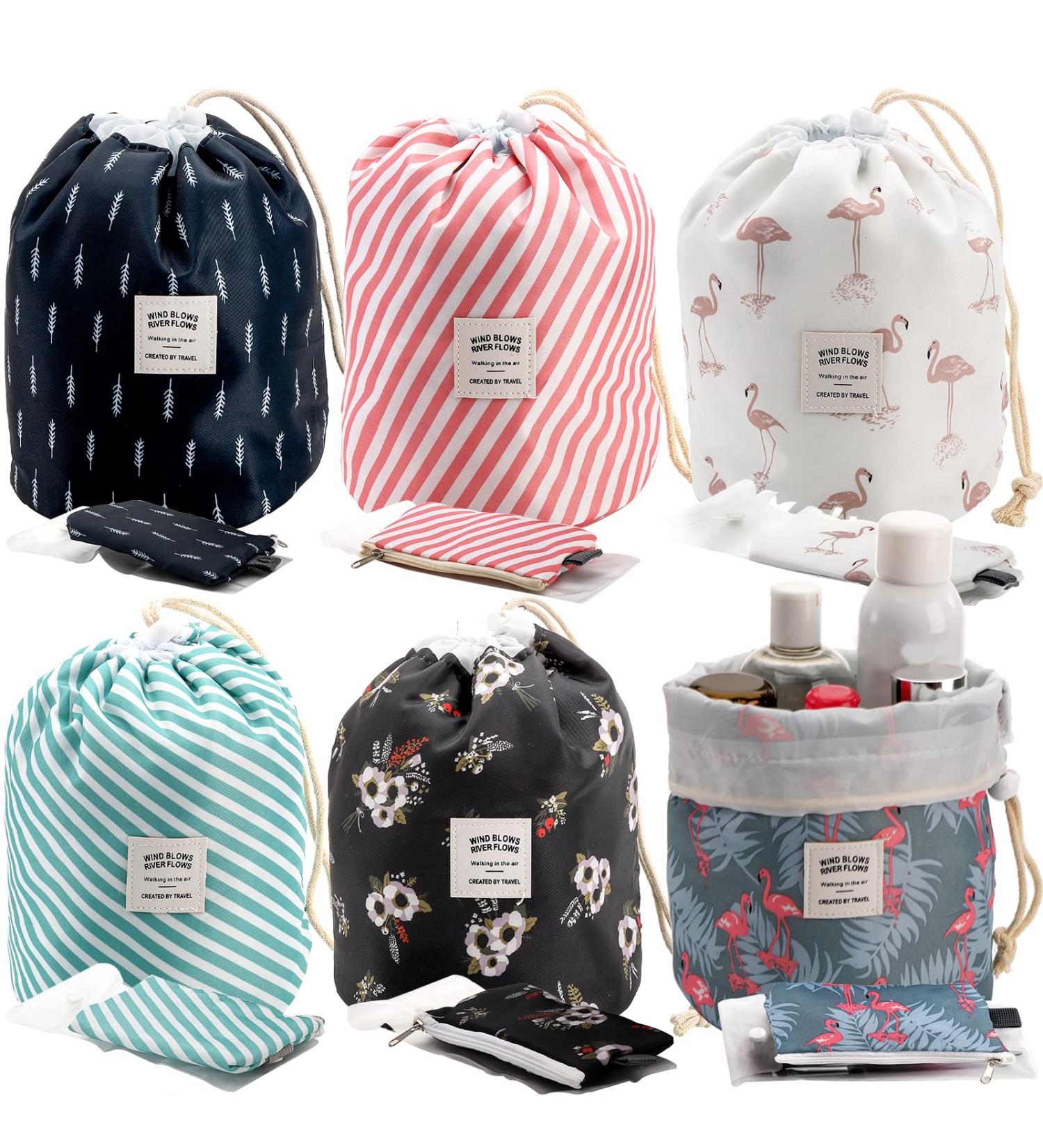 Hedume Set of 6 Travel Makeup Bags with Jewelry Pocket - Waterproof Cosmetic Organizer - Buy Online on GoSupps.com