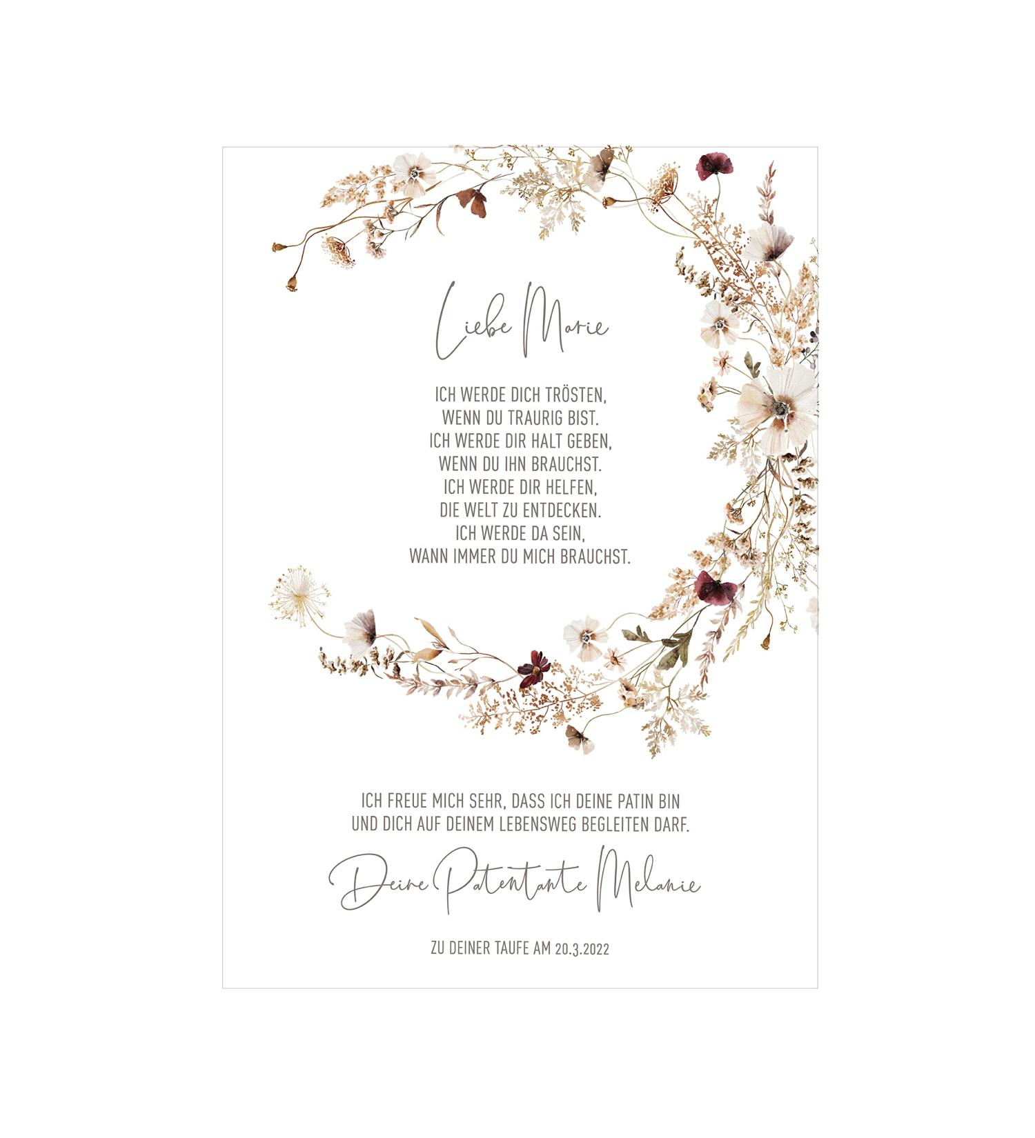 GODPARENT LETTER for Godchild - Meadow Flowers Sponsorship Certificate | Perfect Christening Gift for Boys & Girls - Buy Online on GoSupps.com