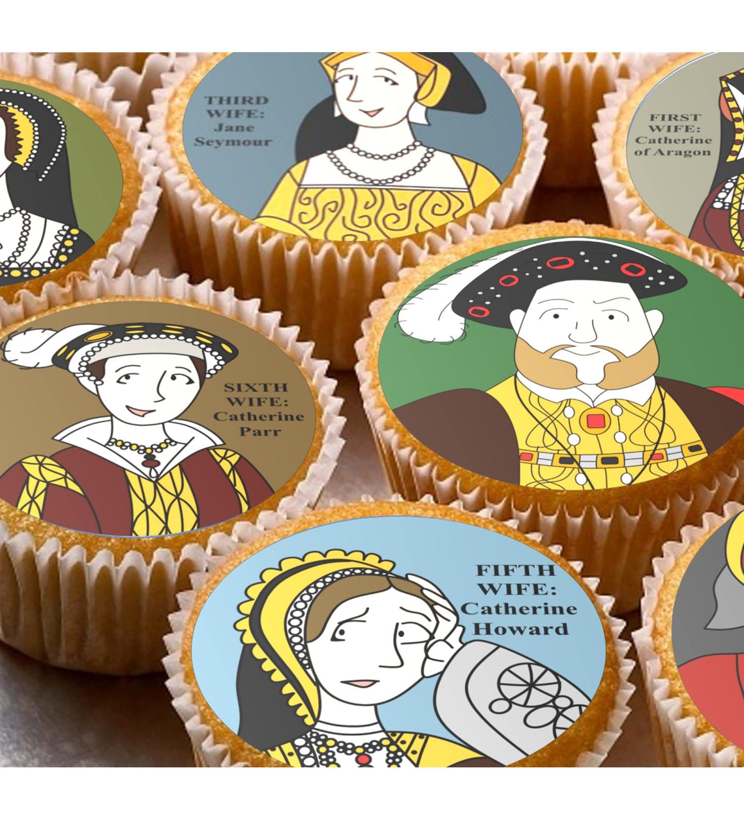 Henry VIII Tudors 24 edible PRE CUT wafer paper cupcake toppers