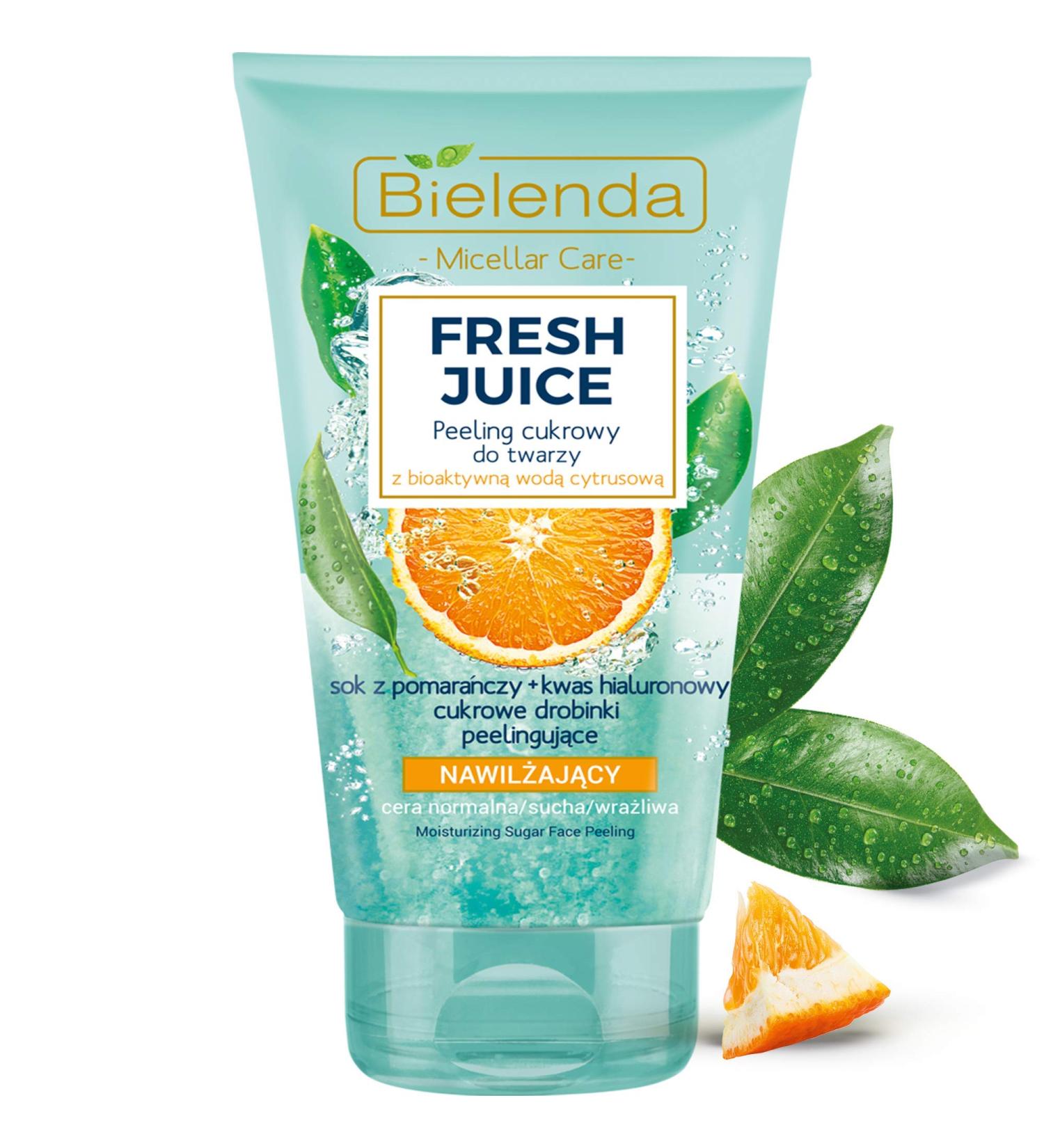 Bielenda Fresh Juice - Exfoliates Dead Skin Cells Cleanses And Refreshes The Face Hydrates And Leaves The Skin Smooth And Soft-Moisturizing Face Sugar Scrub Orange - 150 g - Buy Online on GoSupps.com