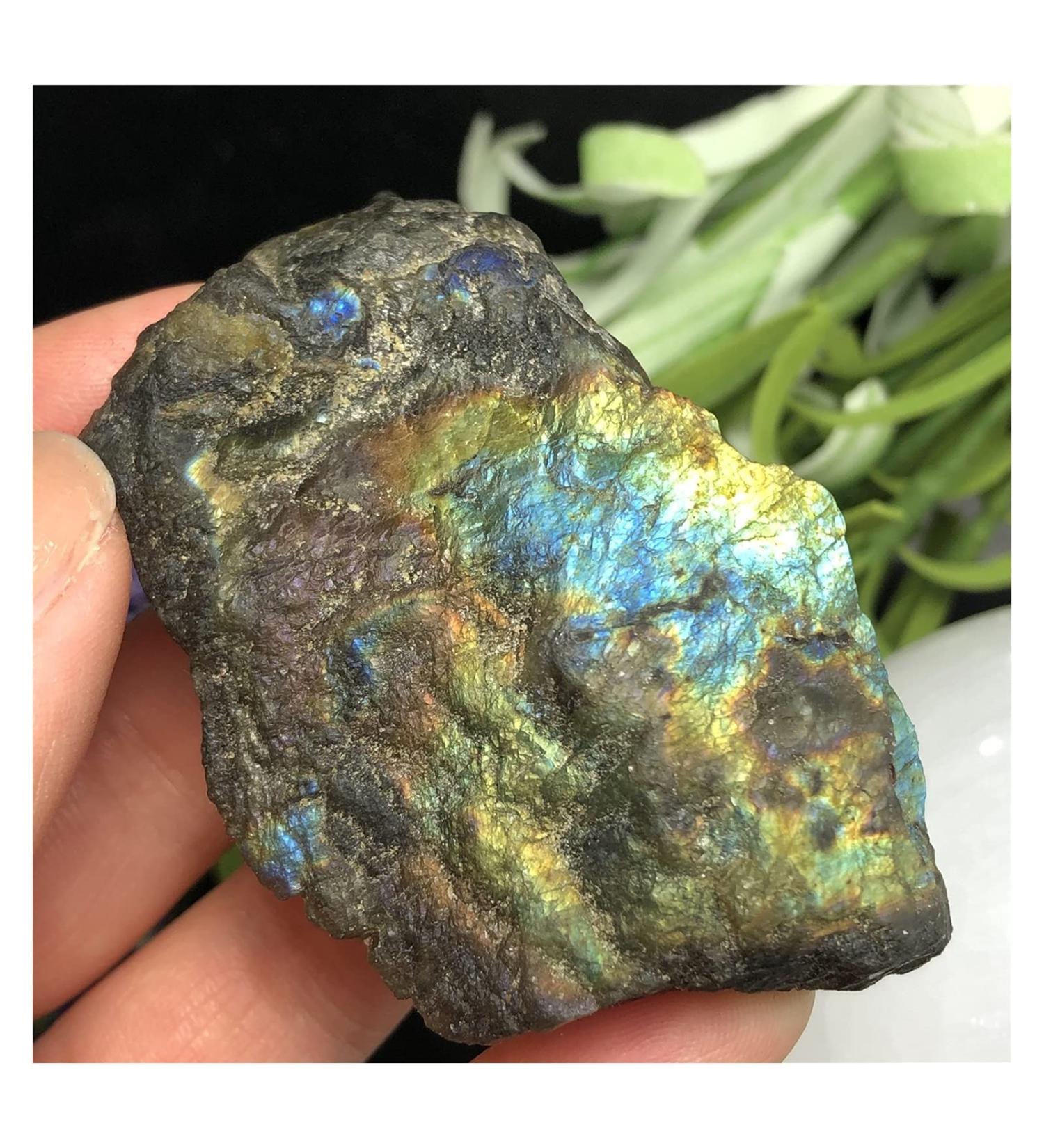 Natural Labrador Minerals Half-polishing Crystal Moonstone Flash Floor Slice Decorating Stone ZJGIDTEM - Buy Online on GoSupps.com