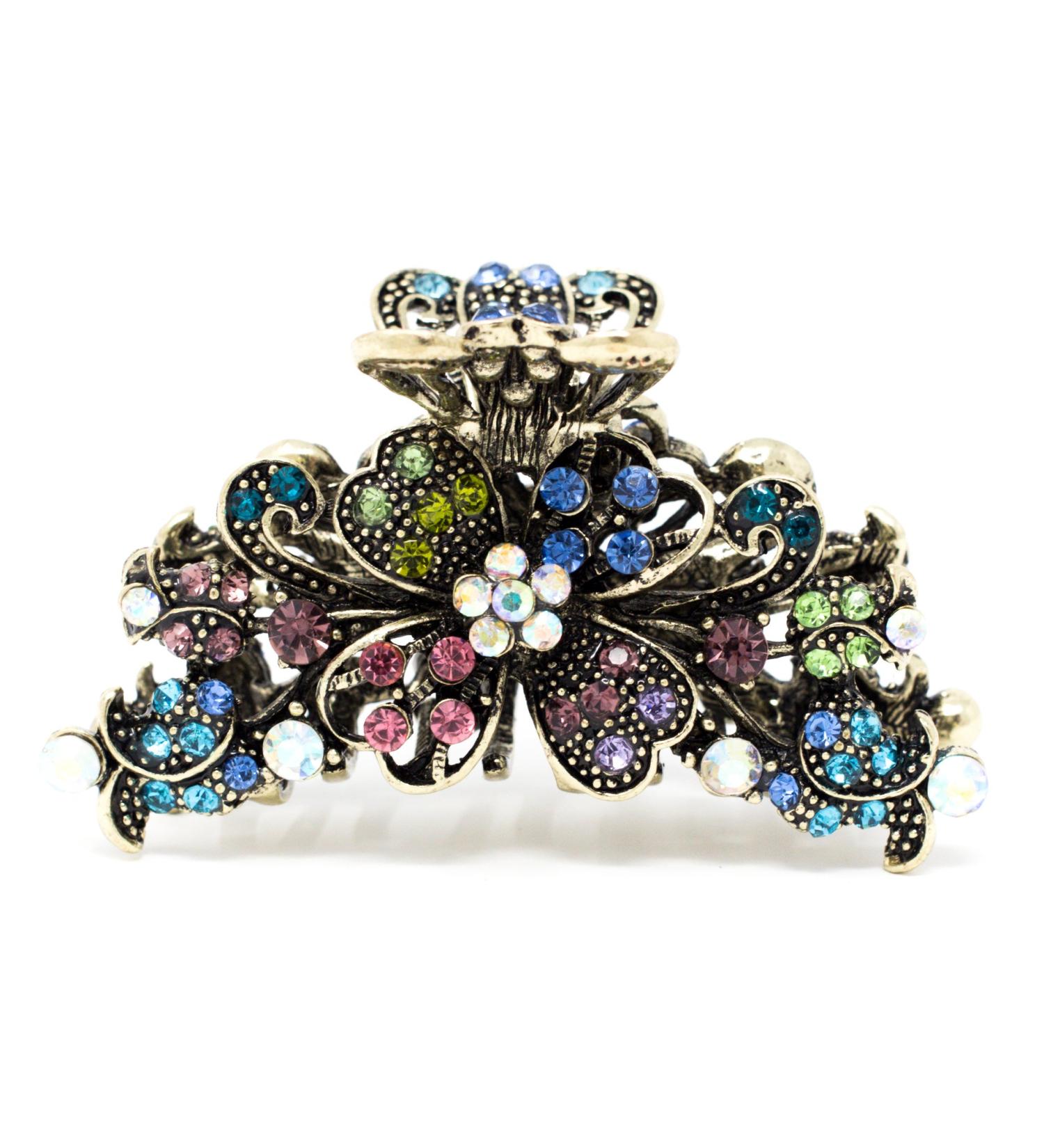Crystal Rhinestone Flowers Hair Clips by BeautyXYZ - Multi Color Women's Hair Accessories - Buy Online on GoSupps.com