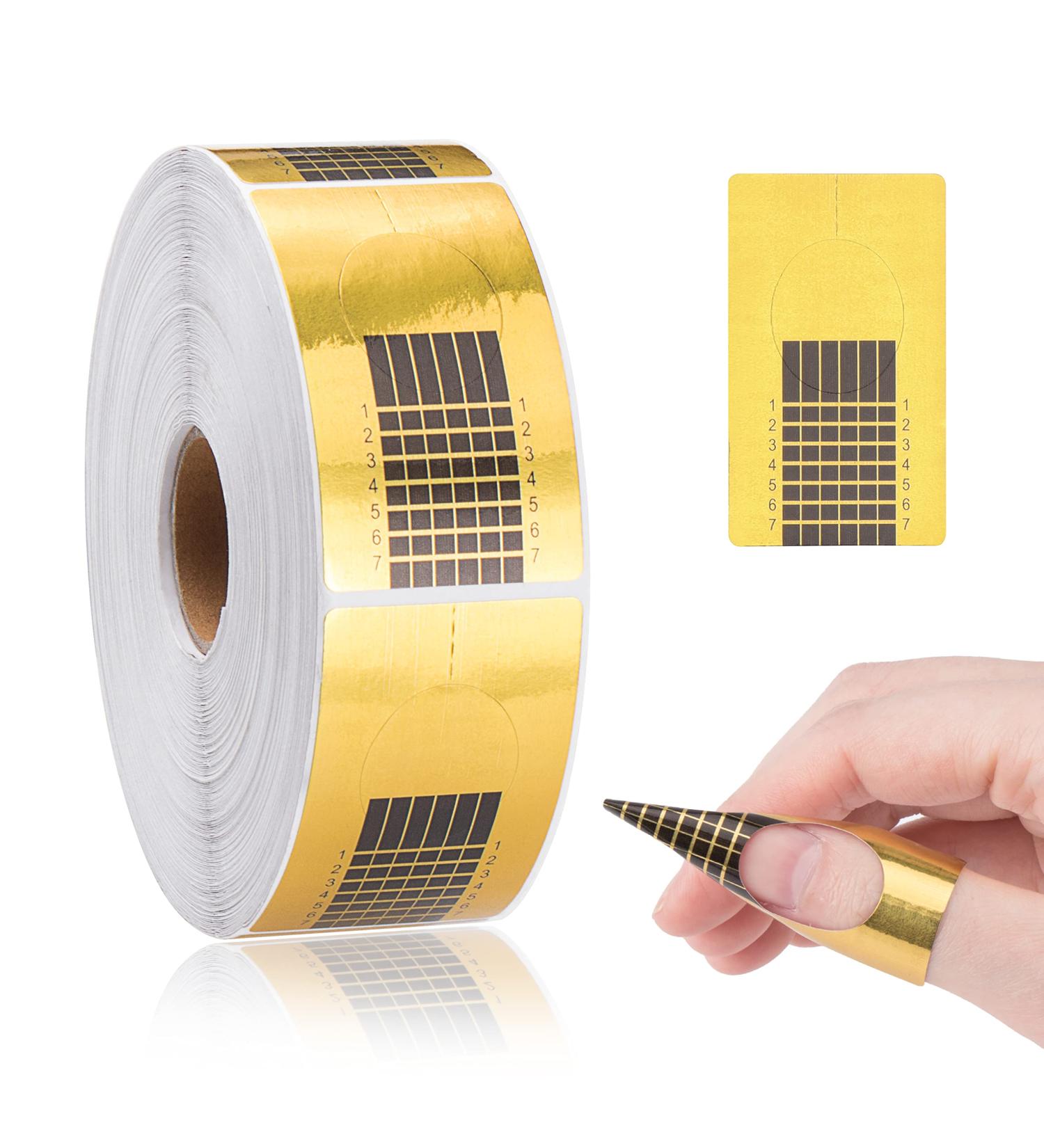500 Self-Adhesive Nail Stencils for Gel Nails & Extensions - Gold Modeling Stencils | International Shipping - Buy Online on GoSupps.com