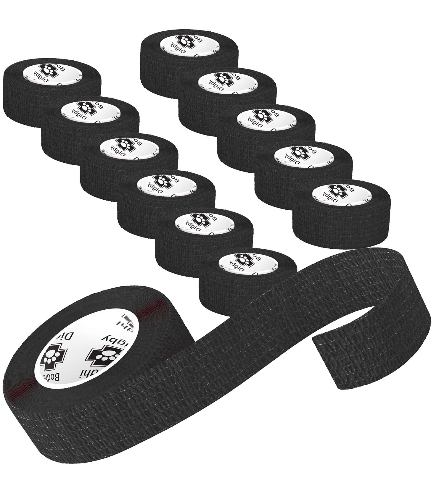 Bodhi & Digby Black Compression Bandage Tape - 2.5cm x 4.5m - 12 Rolls | Medical Physio Tape & Vet Wrap - Buy Online on GoSupps.com