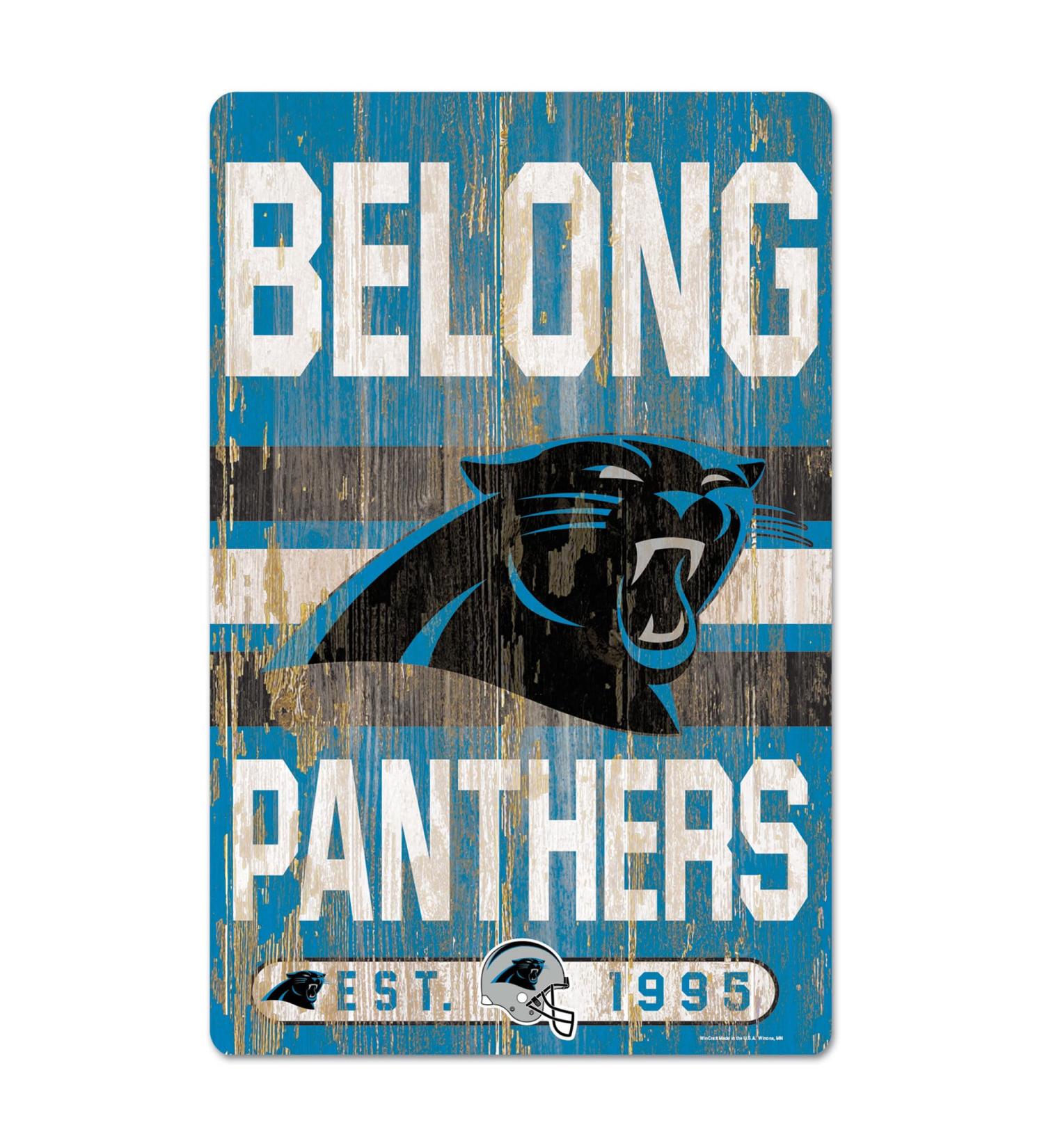 Wincraft NFL Carolina Panthers Slogan Wood Sign