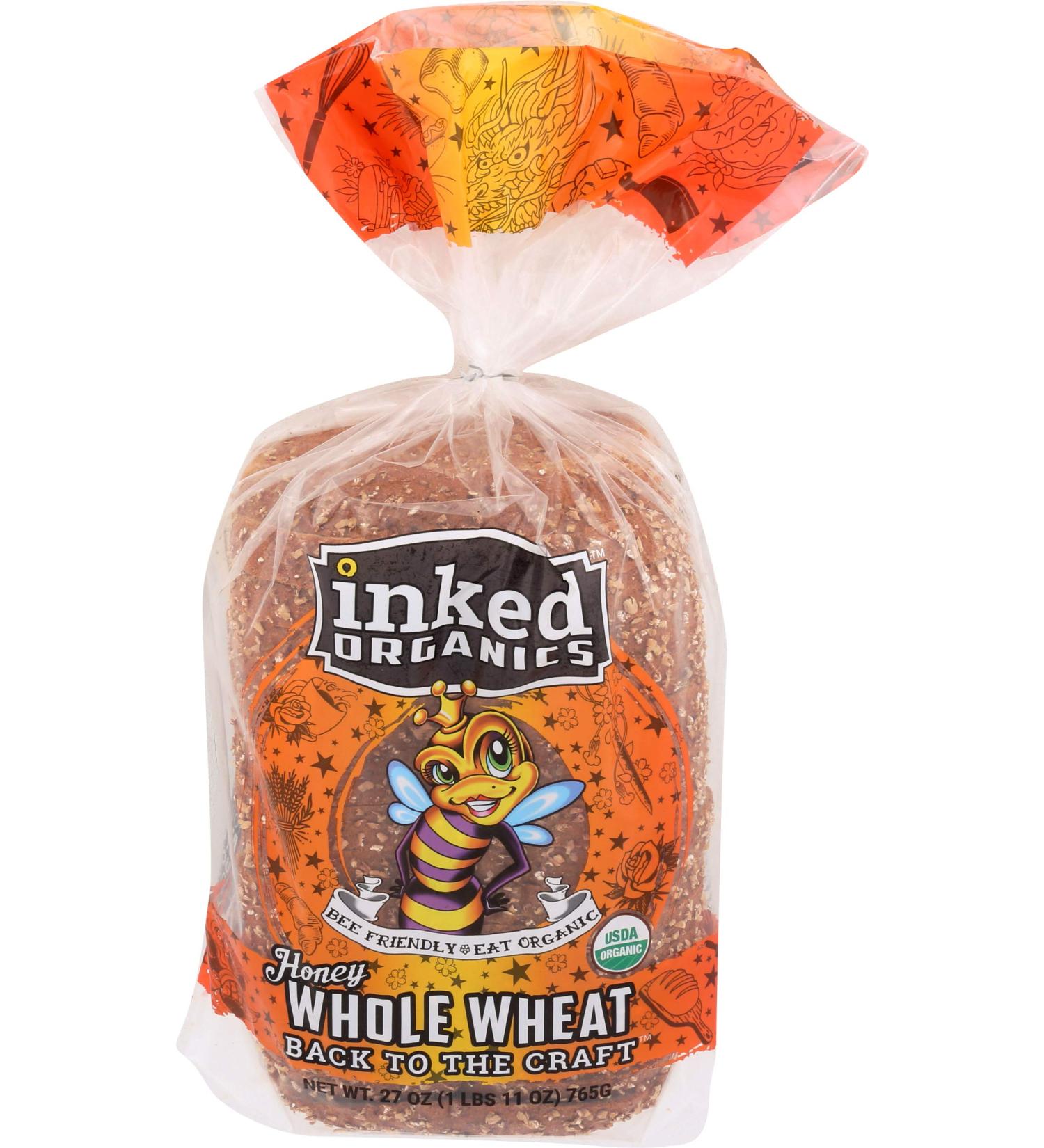 Inked Organics Honey Whole Wheat Organic Bread - 27 Ounce - Buy Online on GoSupps.com