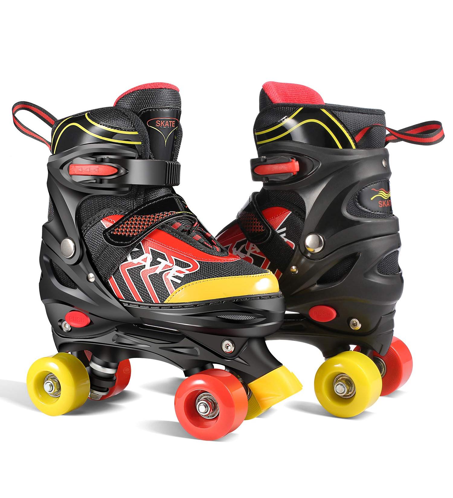 Hikole Kids Roller Skates for Girls Boys - Adjustable 4 Size Black Pink Roller Skates - Safe and Comfortable - Christmas Gifts - Buy Online on GoSupps.com