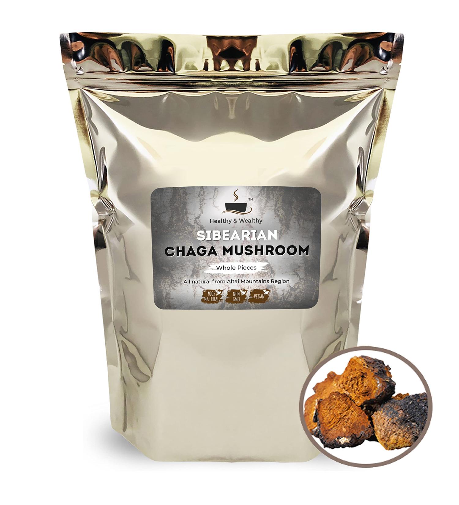 Organic Siberian Chaga Mushroom Chunks from Altai Mountains Region 2.2 Lb (1Kg) - Buy Online on GoSupps.com