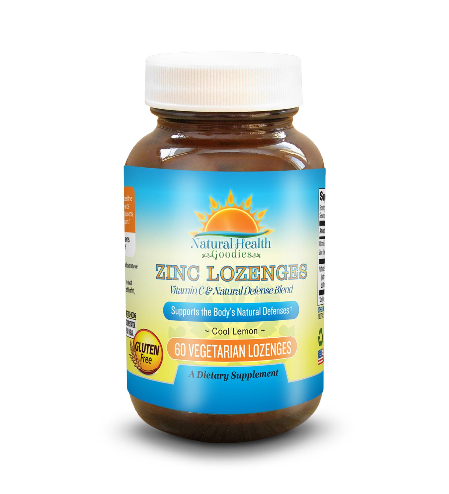 Zinc Lozenge with Vitamin C - 60 Chewable Tablets for Immune Support | Natural Health Goodies - Buy Online on GoSupps.com
