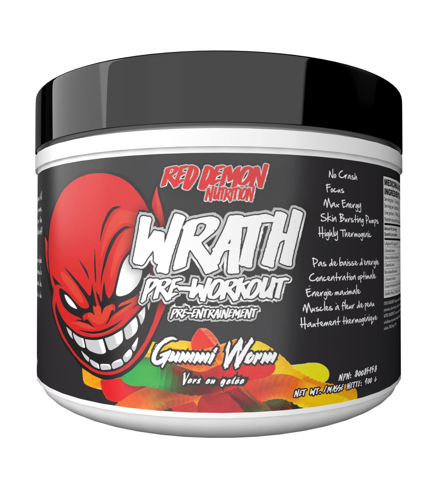 Red Demon Wrath Pre-workout - Intense Pumps Endless Energy Great Focus - 20 servings Gummi Worm