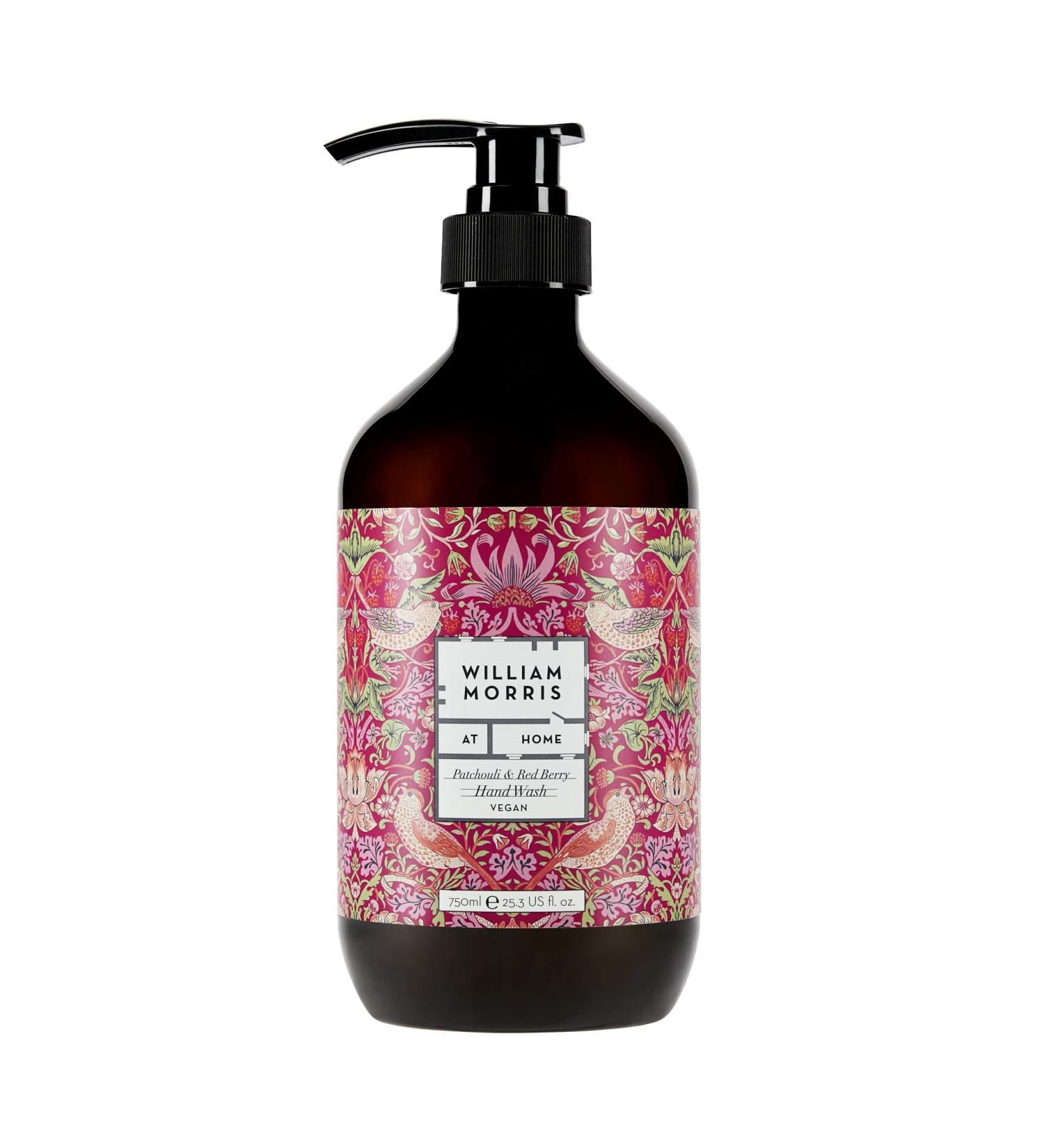 William Morris at Home Patchouli & Red Berry Hand Wash | Bring Style To Bathroom & Kitchen | Sulphate-Free | Cruelty Free & Vegan Friendly | 500ml - Buy Online on GoSupps.com